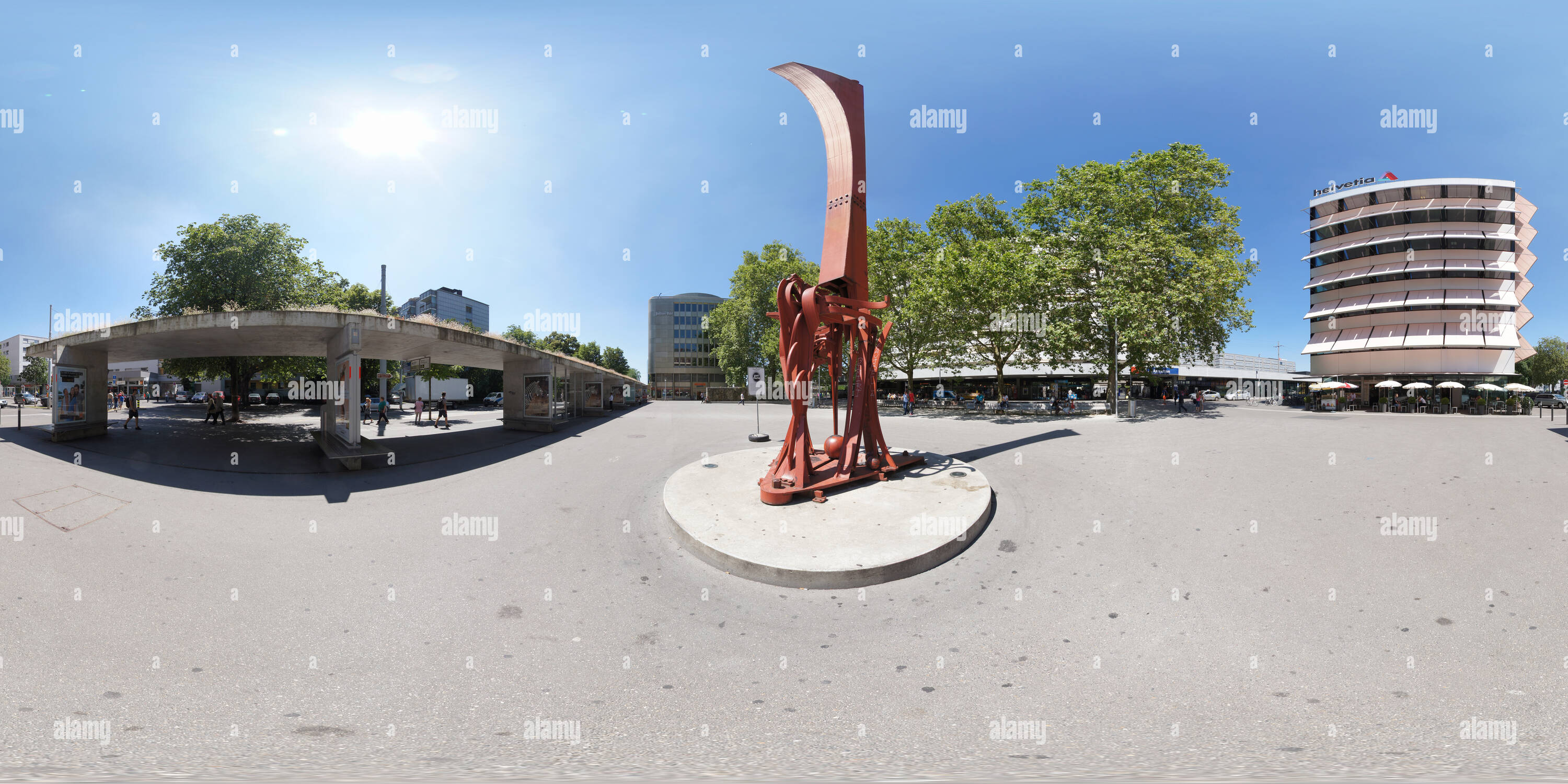 360 degree panoramic view of Switzerland Zurich Bahnhof Altstetten IBM Stengel