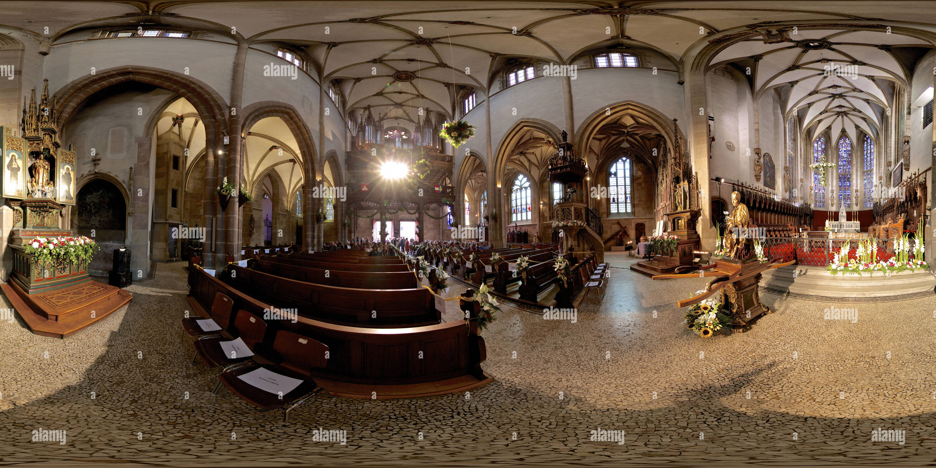 360° view of Collégiale Saint-Thiébaut, Thann - Alamy