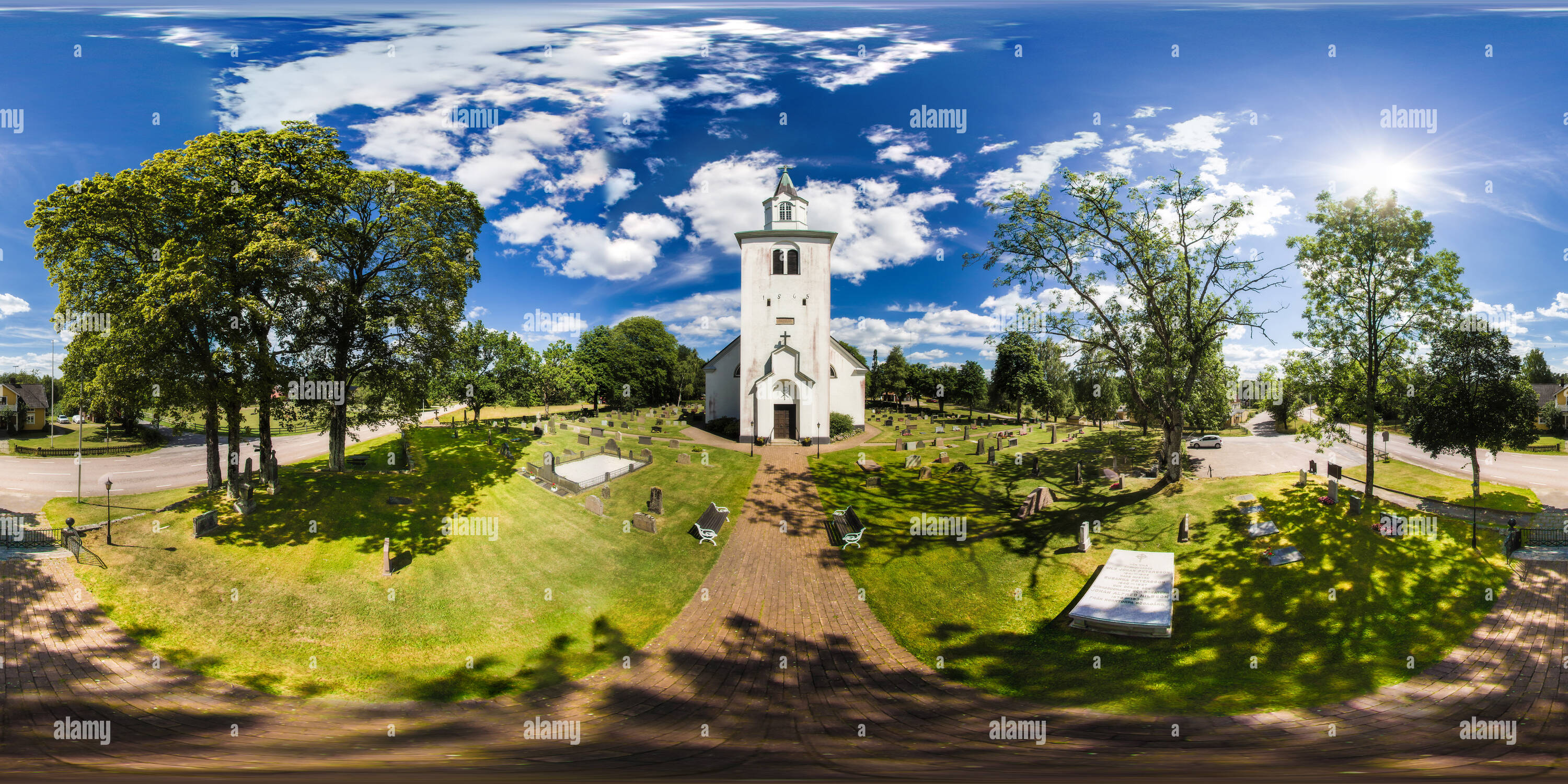 360 degree panoramic view of Torpa chruch