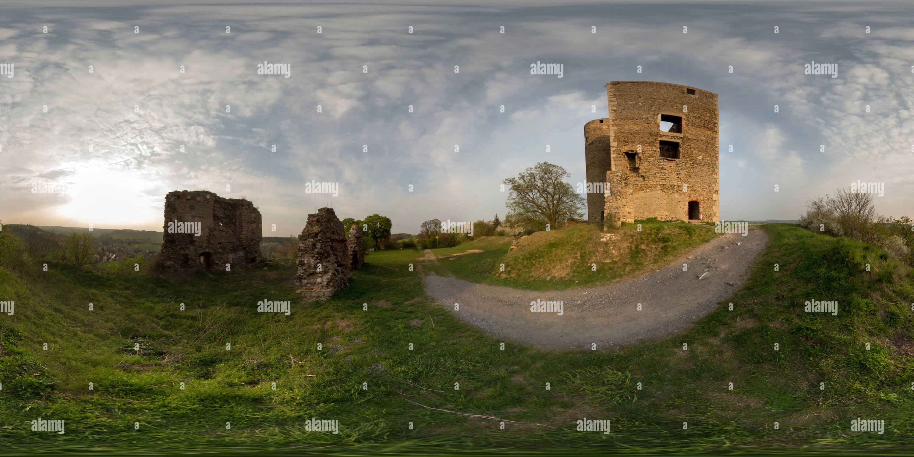 360° view of Castle ruins Arnstein Alamy