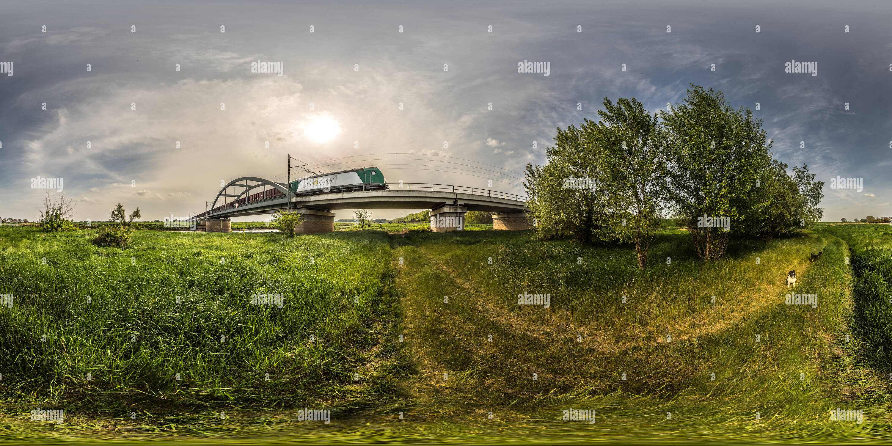 360° view of Eisenbahnbrücke Calbe (Saale Alamy