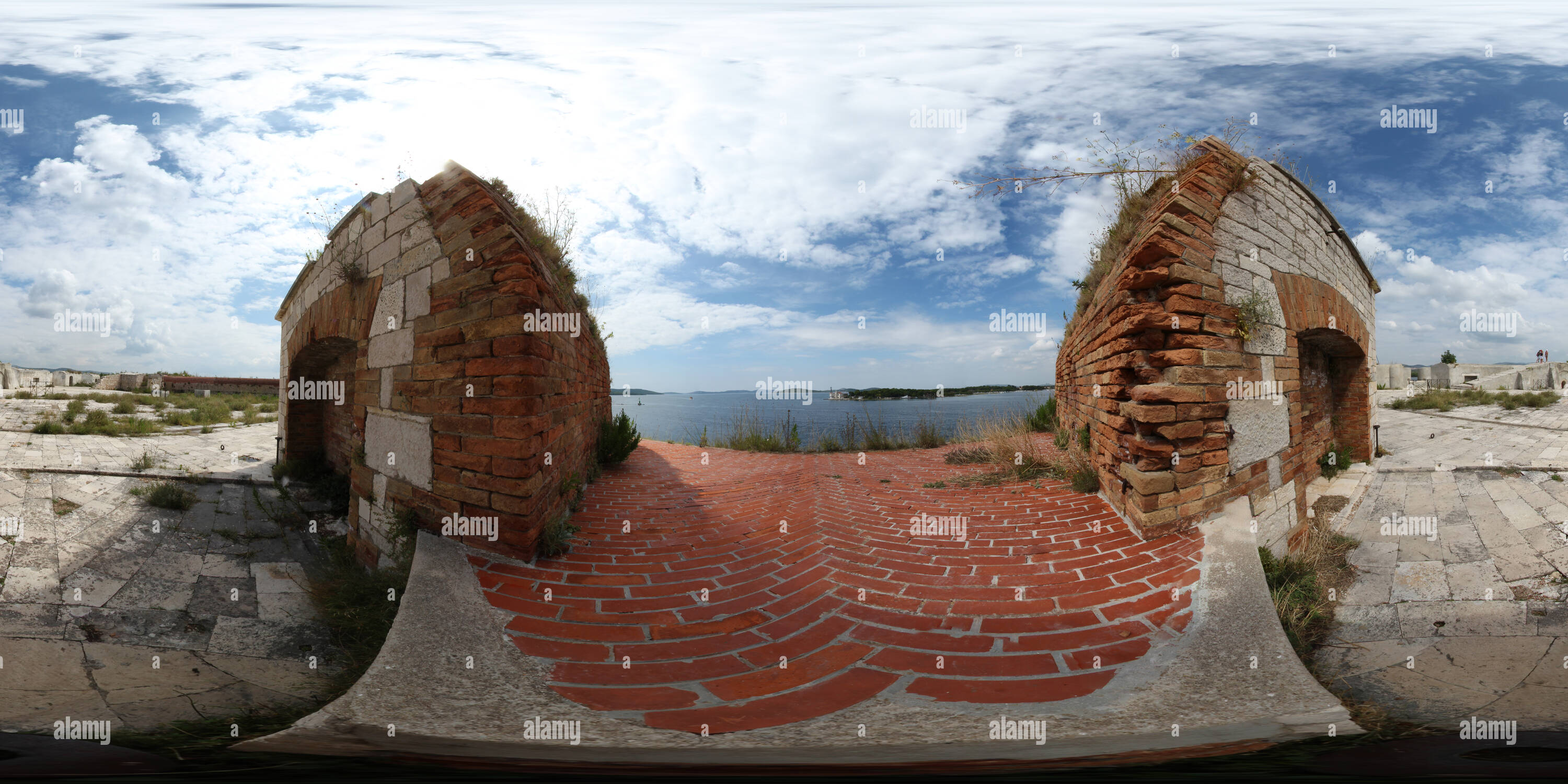 360 degree panoramic view of Fort Sveti Nikole - old gun station