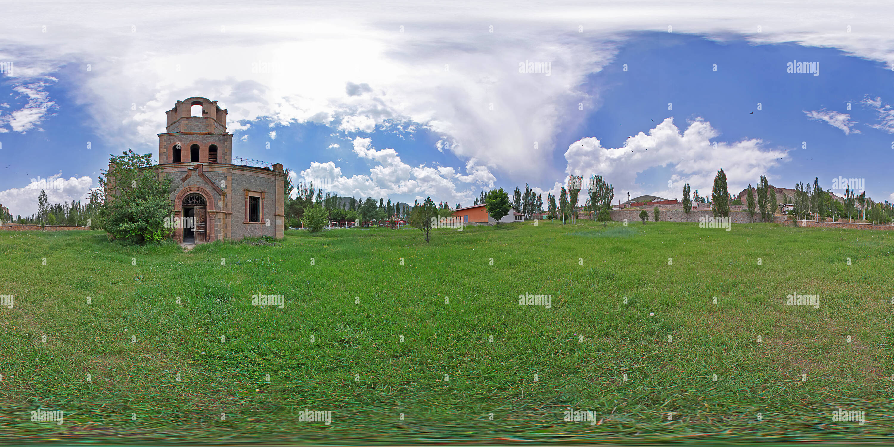 360 degree panoramic view of Oltu Russian Church (Rus Kalesi)