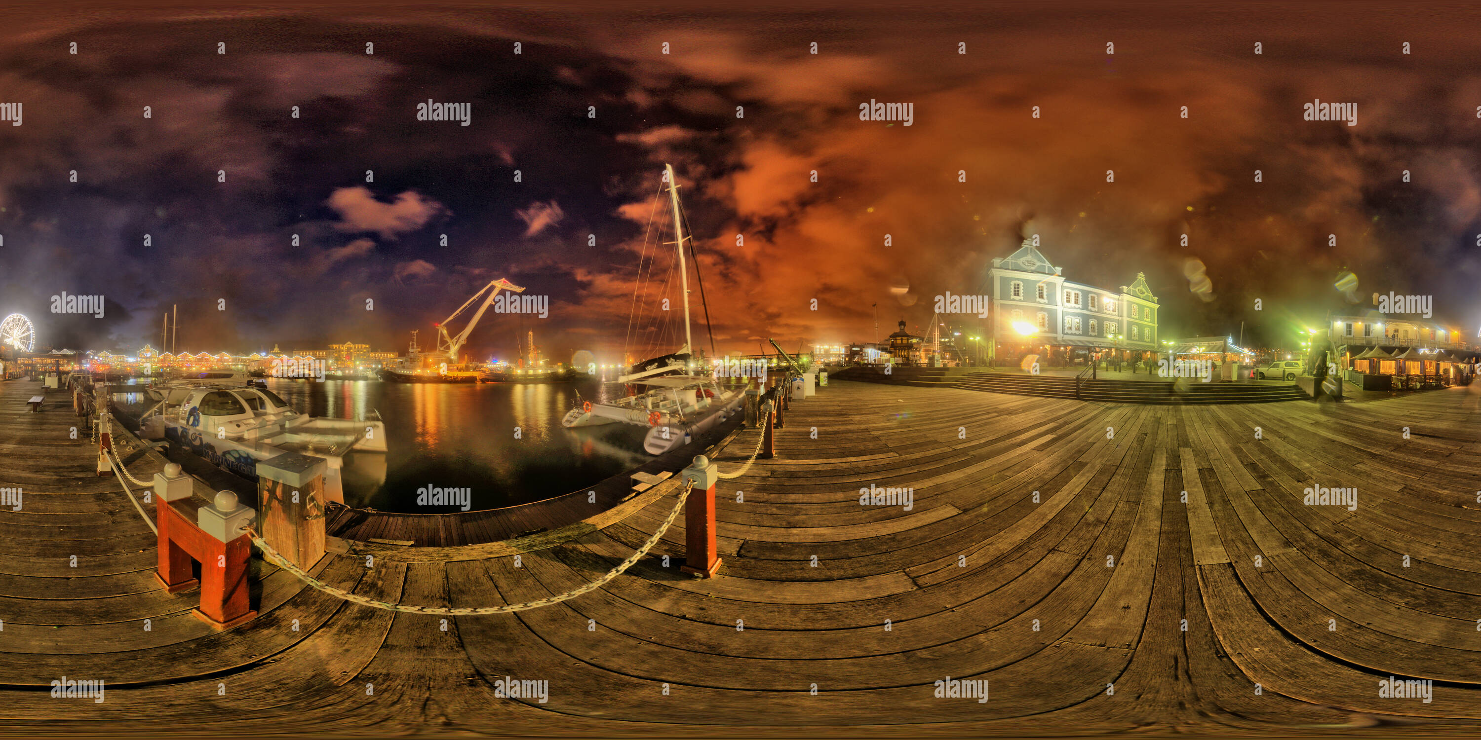 360° view of V A Waterfront Night 2 Alamy