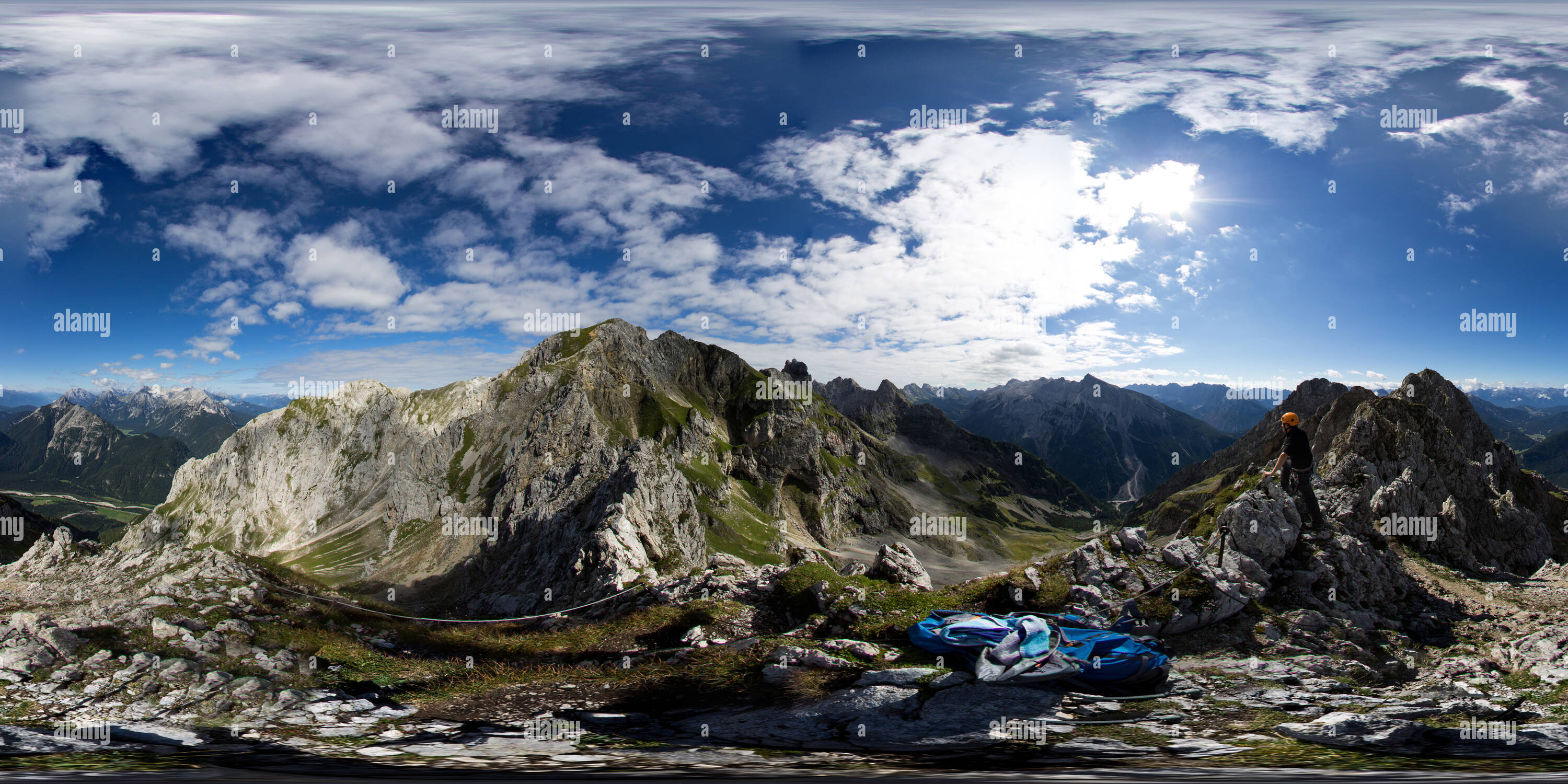 360 degree panoramic view of Klettersteig Mittenwald