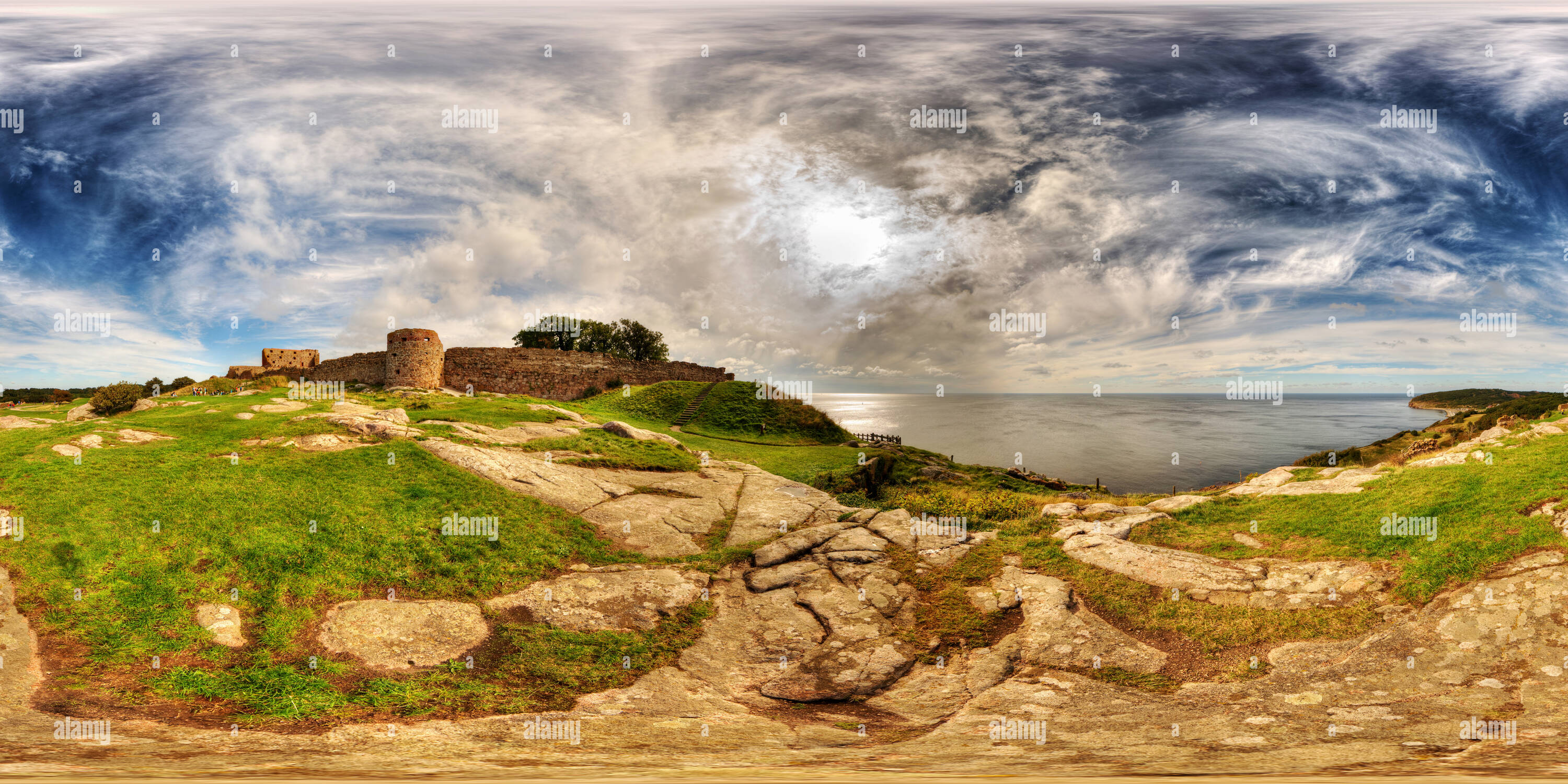 360° view of Hammershus Castle Ruins, Bornholm Alamy