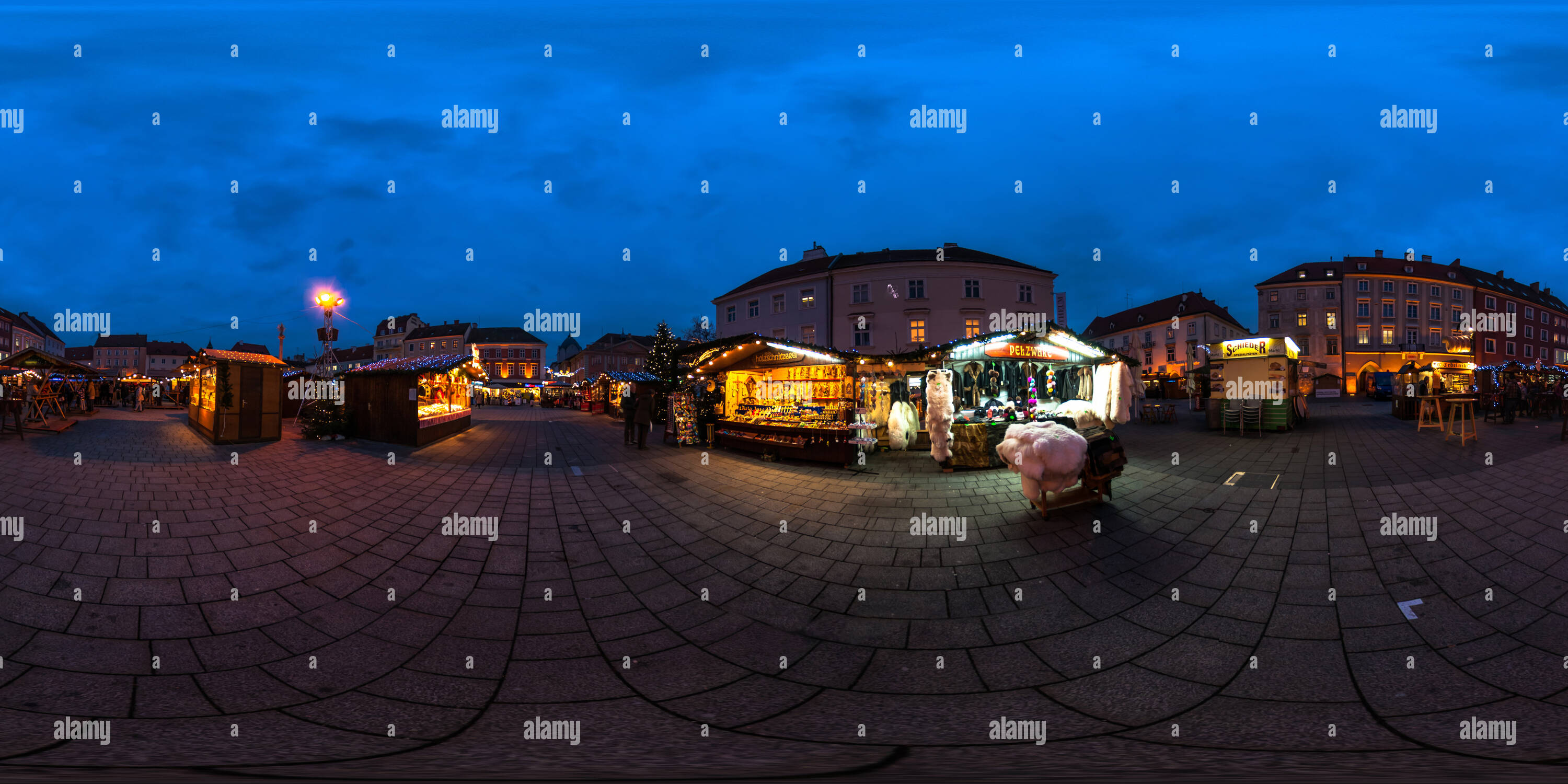 360° view of Christmas market Wiener Neustadt 2016 Alamy