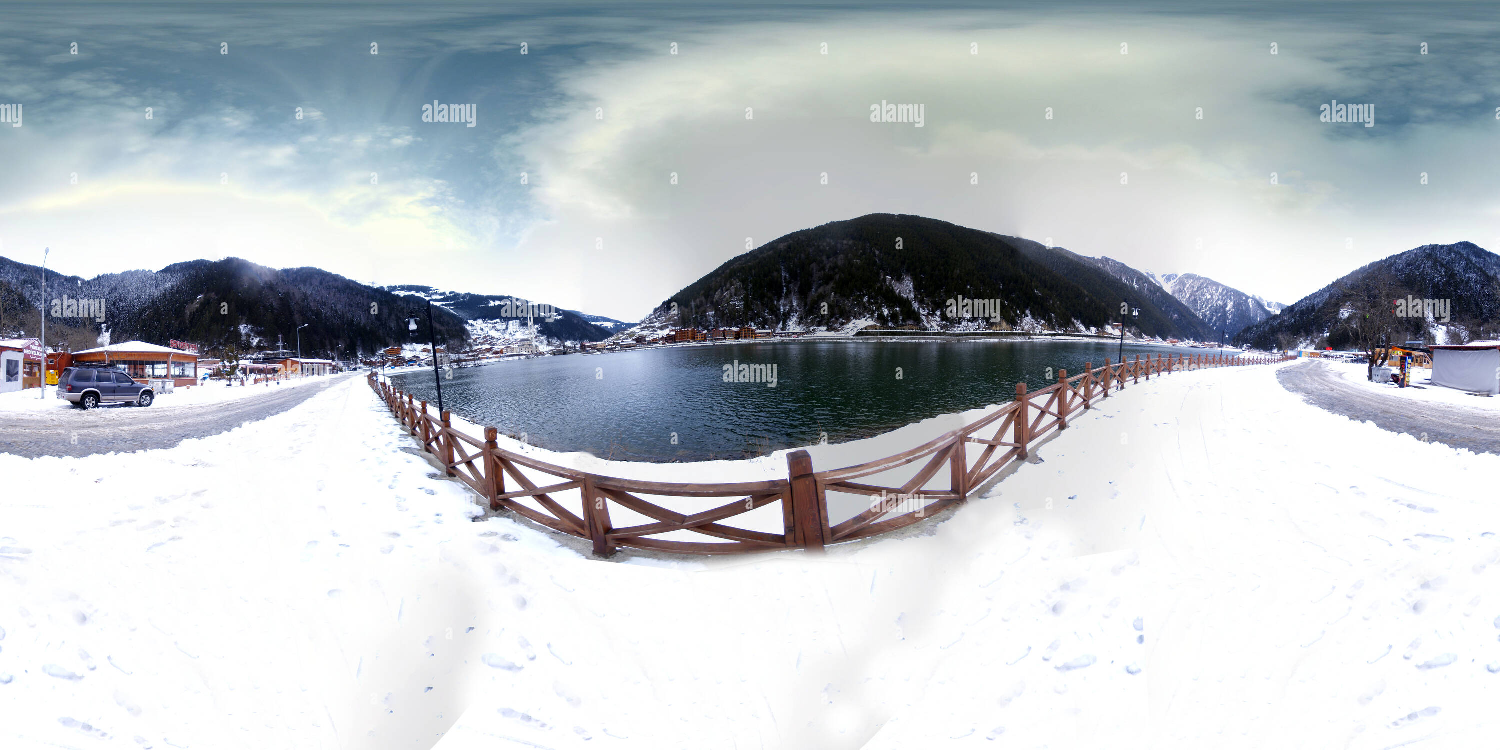 360 degree panoramic view of Uzungol Winter