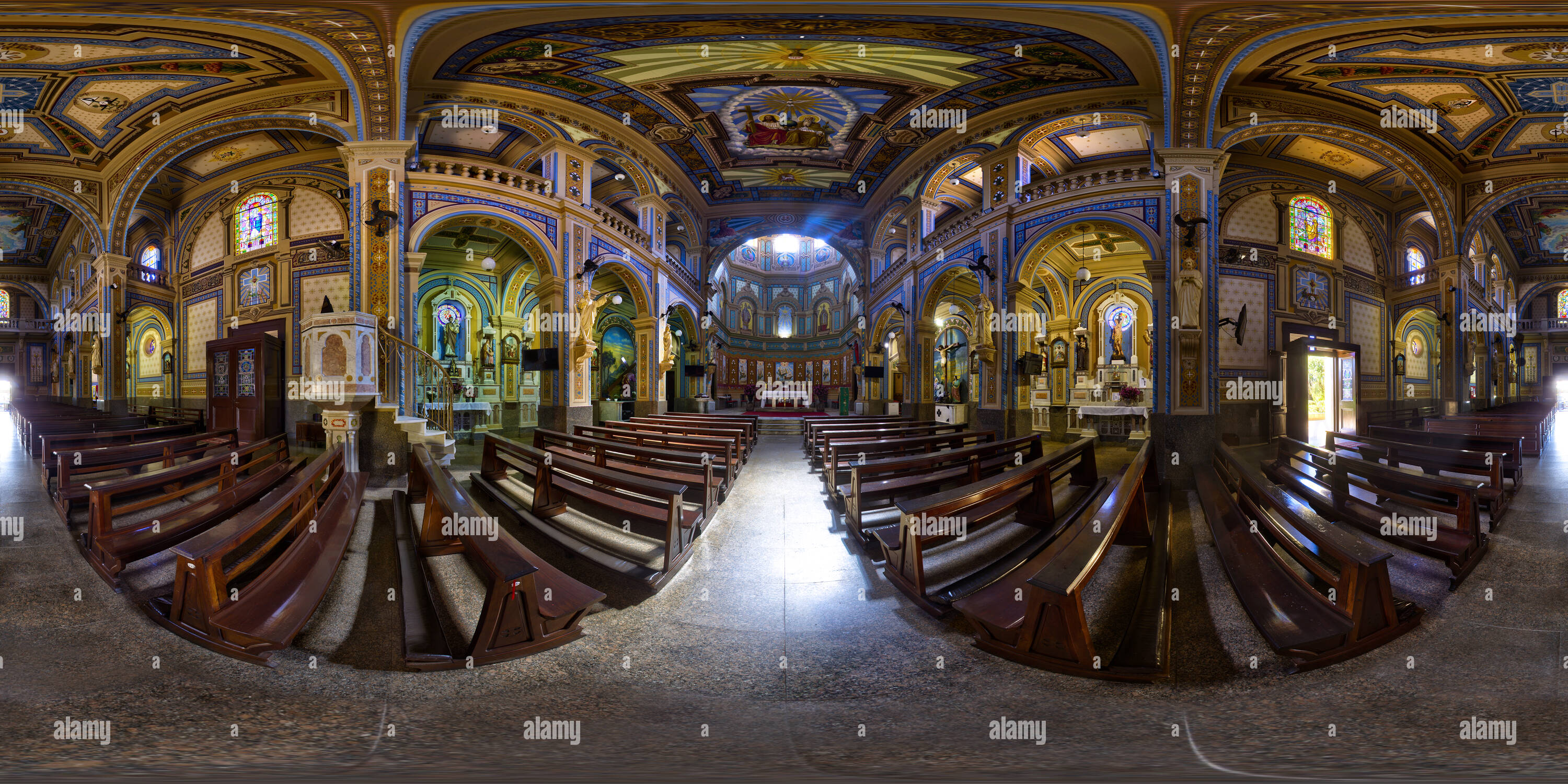 360 degree panoramic view of The Divine Holy Spirit Cathedral - Barretos