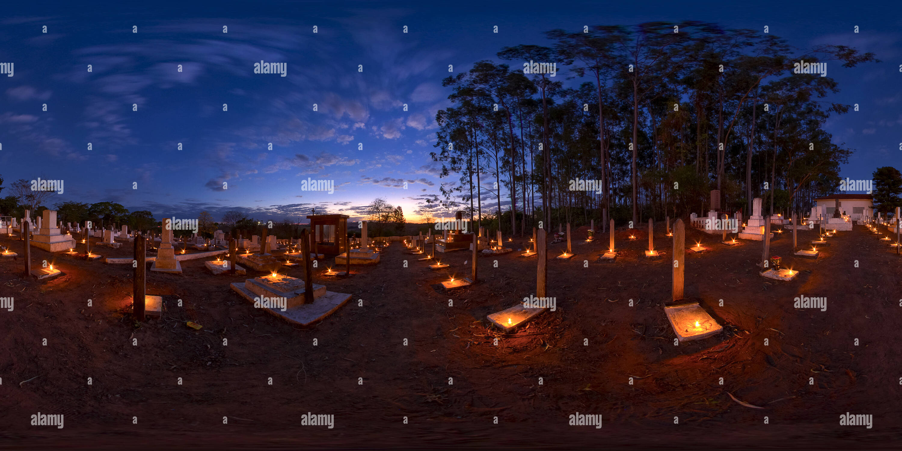 360° view of Candle Ritual at Japanese Cemetery - Alamy