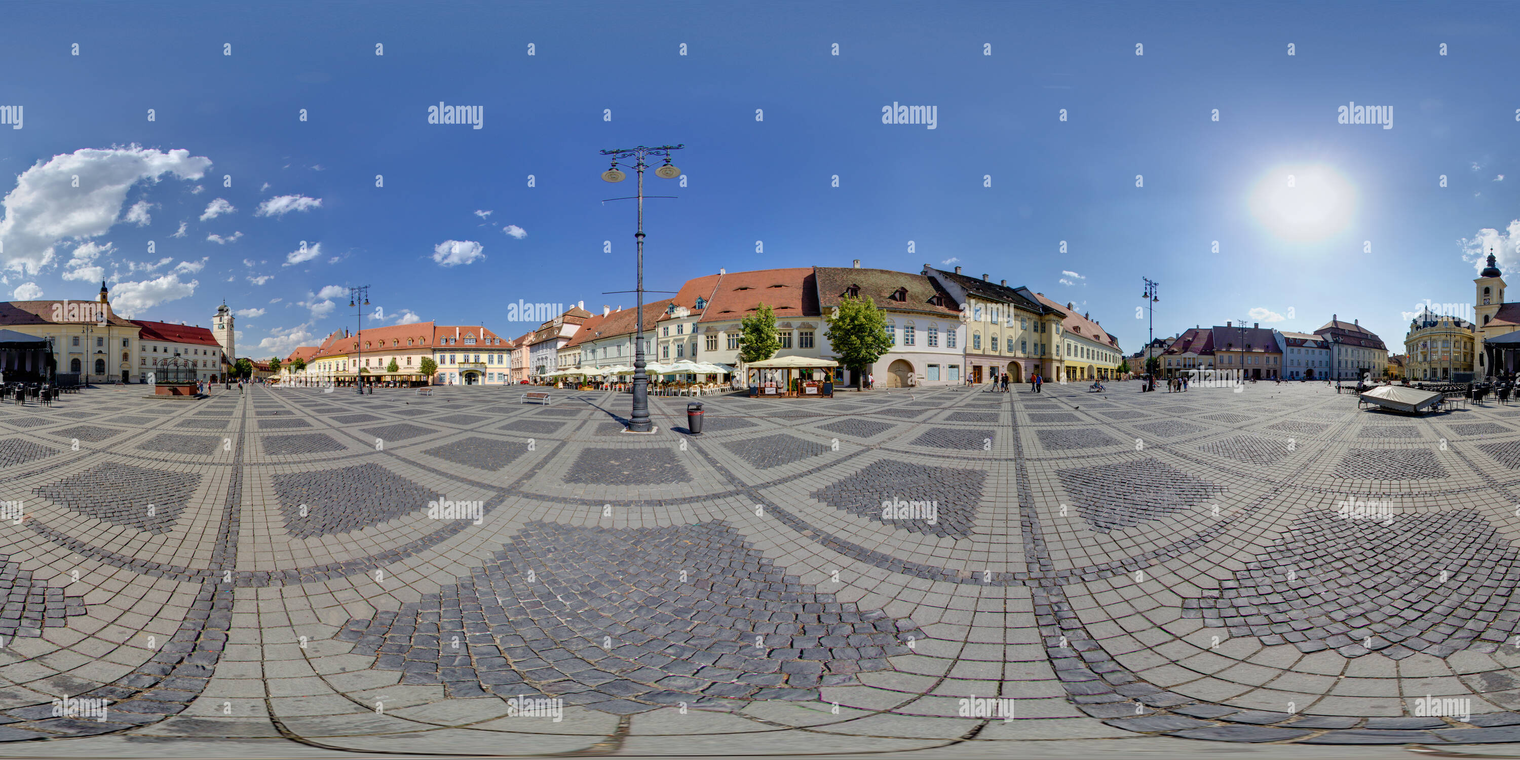 360° view of Sibiu, Piata Mare, Main Square Alamy