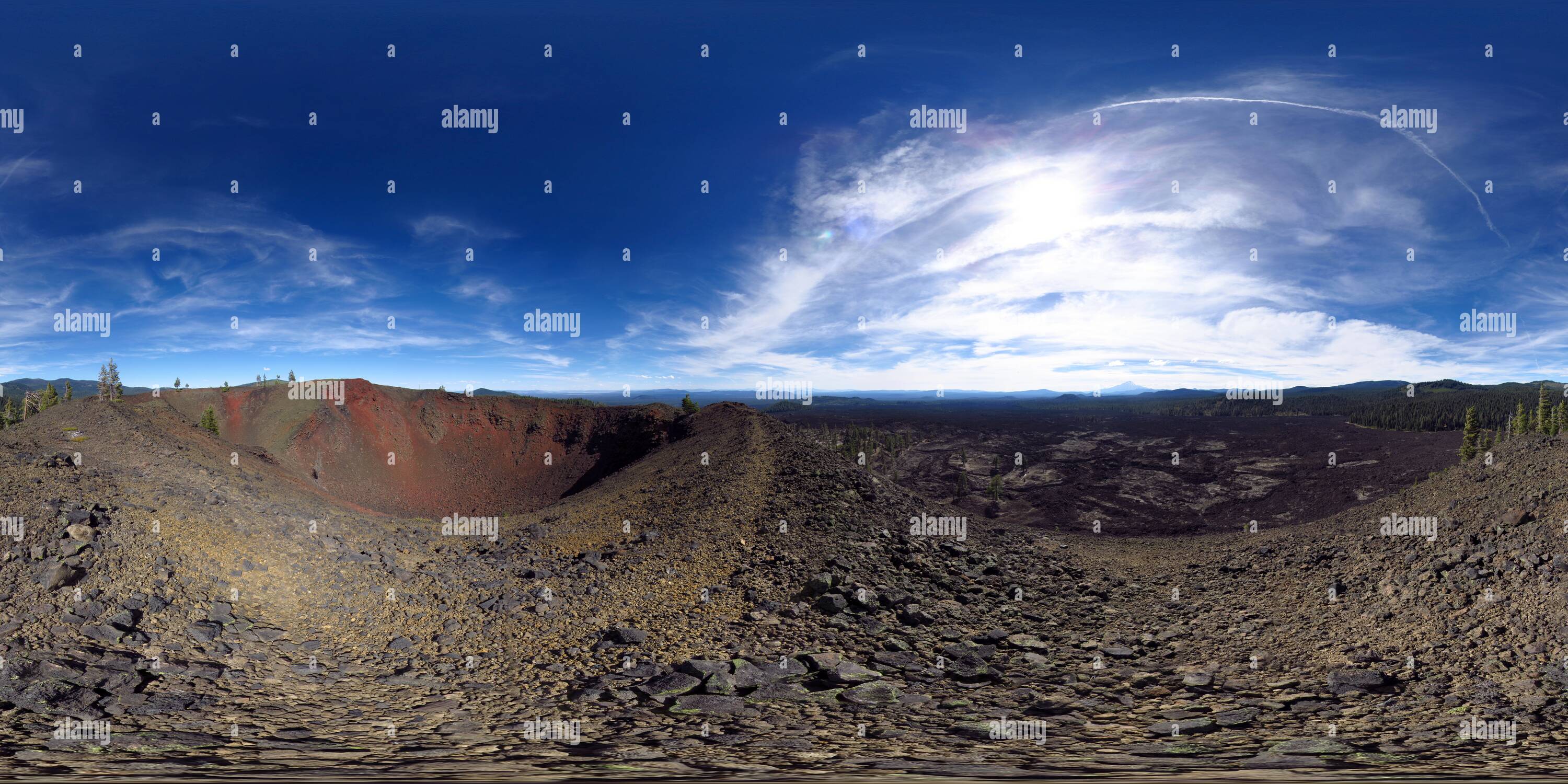 360 degree panoramic view of High Hole Crater - west rim