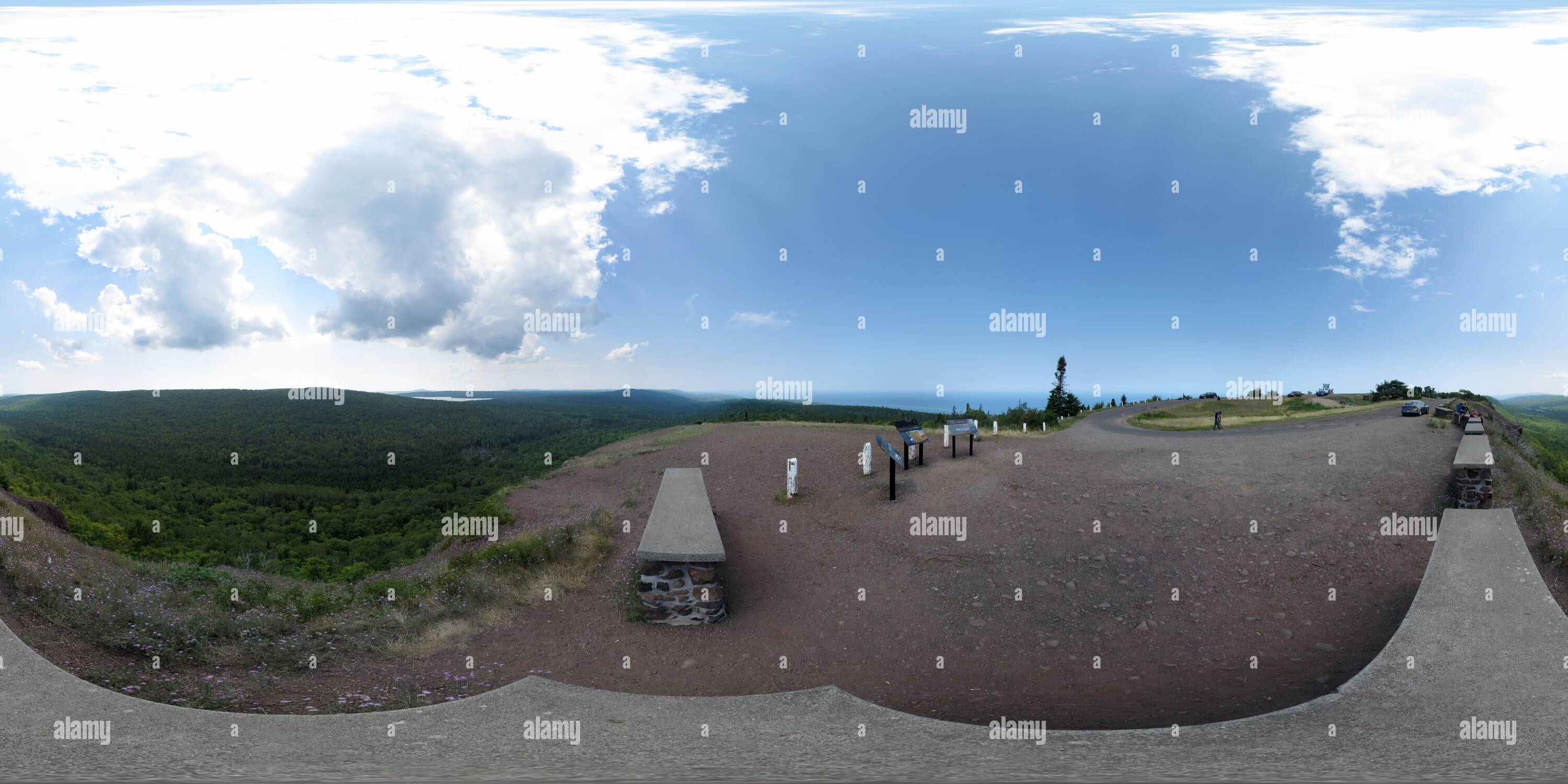 360 degree panoramic view of Brockway Mountain summit (day perspective)