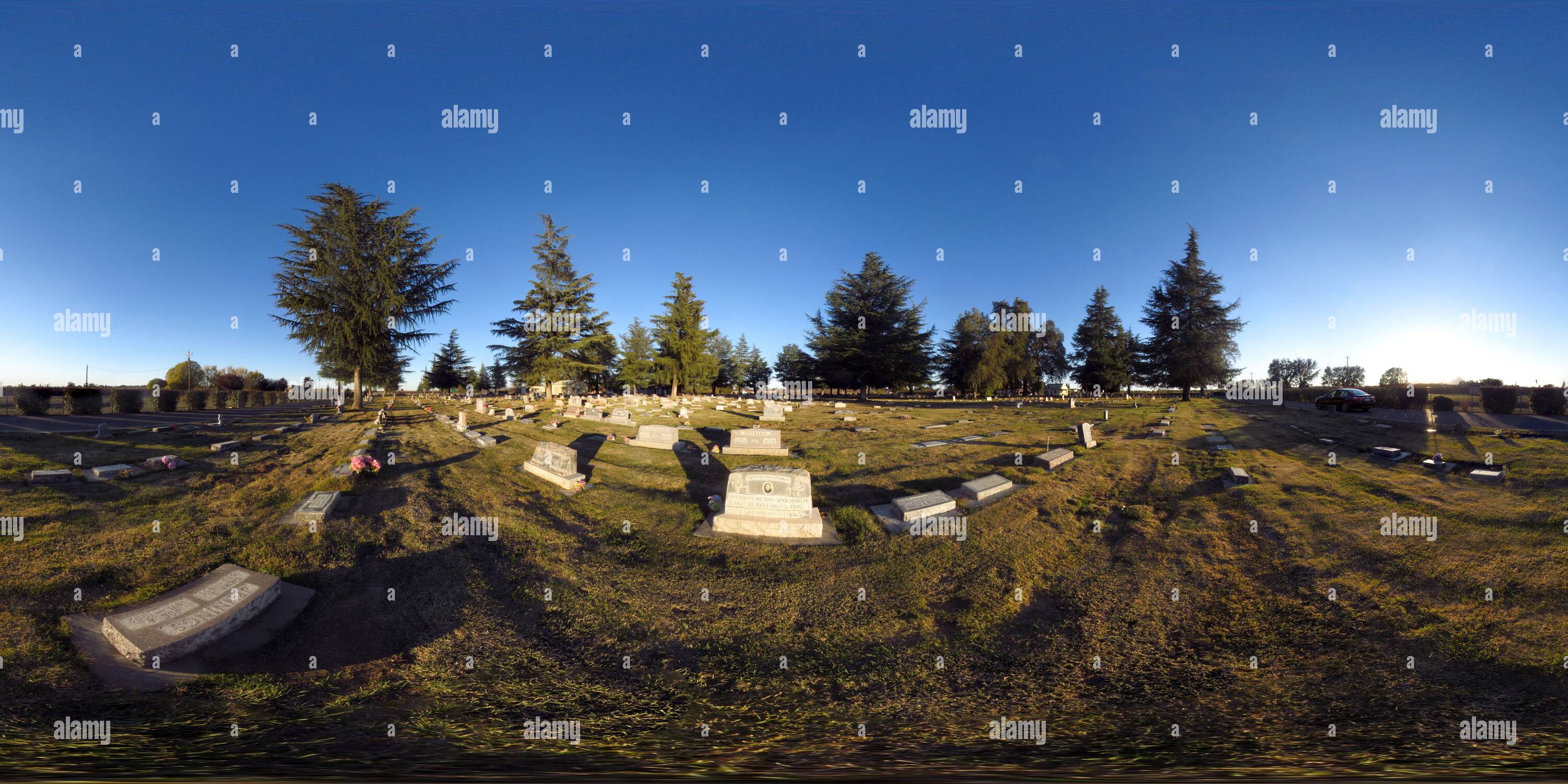 360 degree panoramic view of Live Oak Cemetery