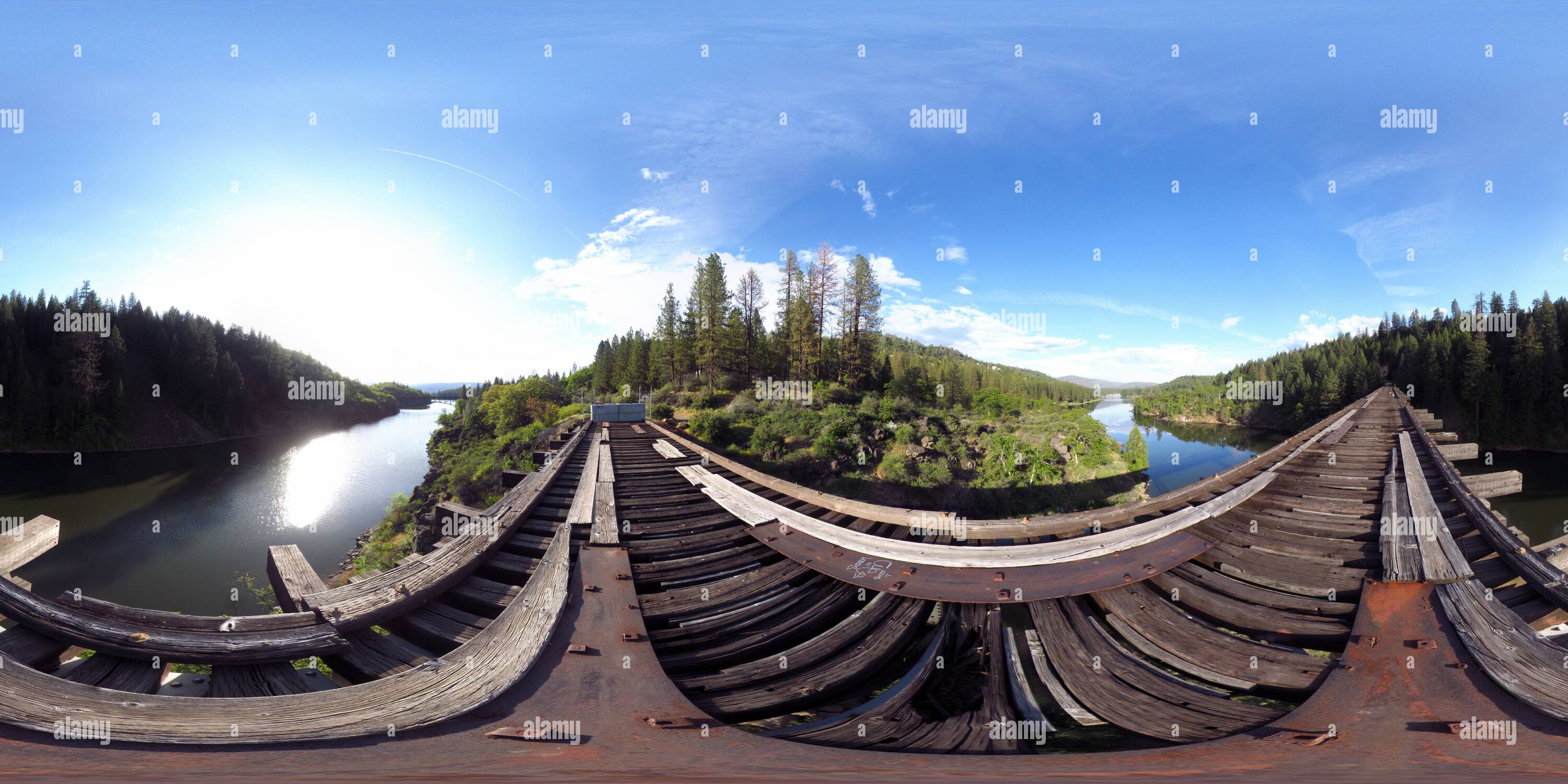 360 degree panoramic view of Stand By Me "Train!" movie scene