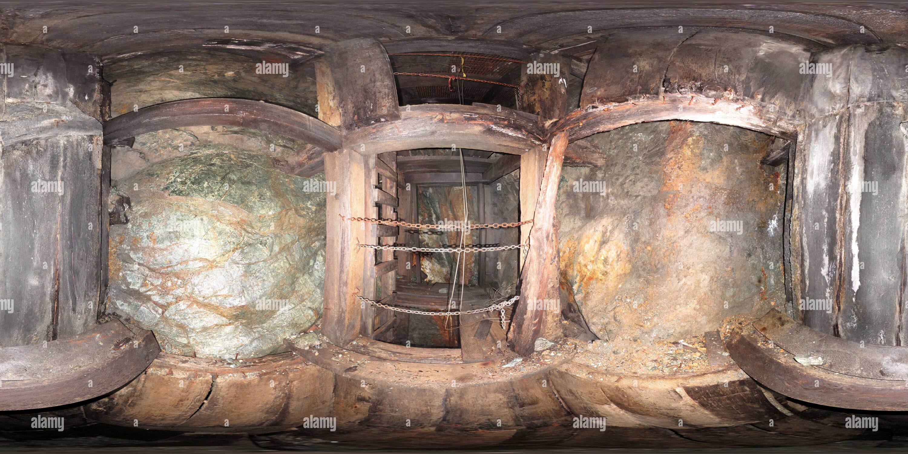 360 degree panoramic view of Houghton Mine - 800 level secondary escape ore chute