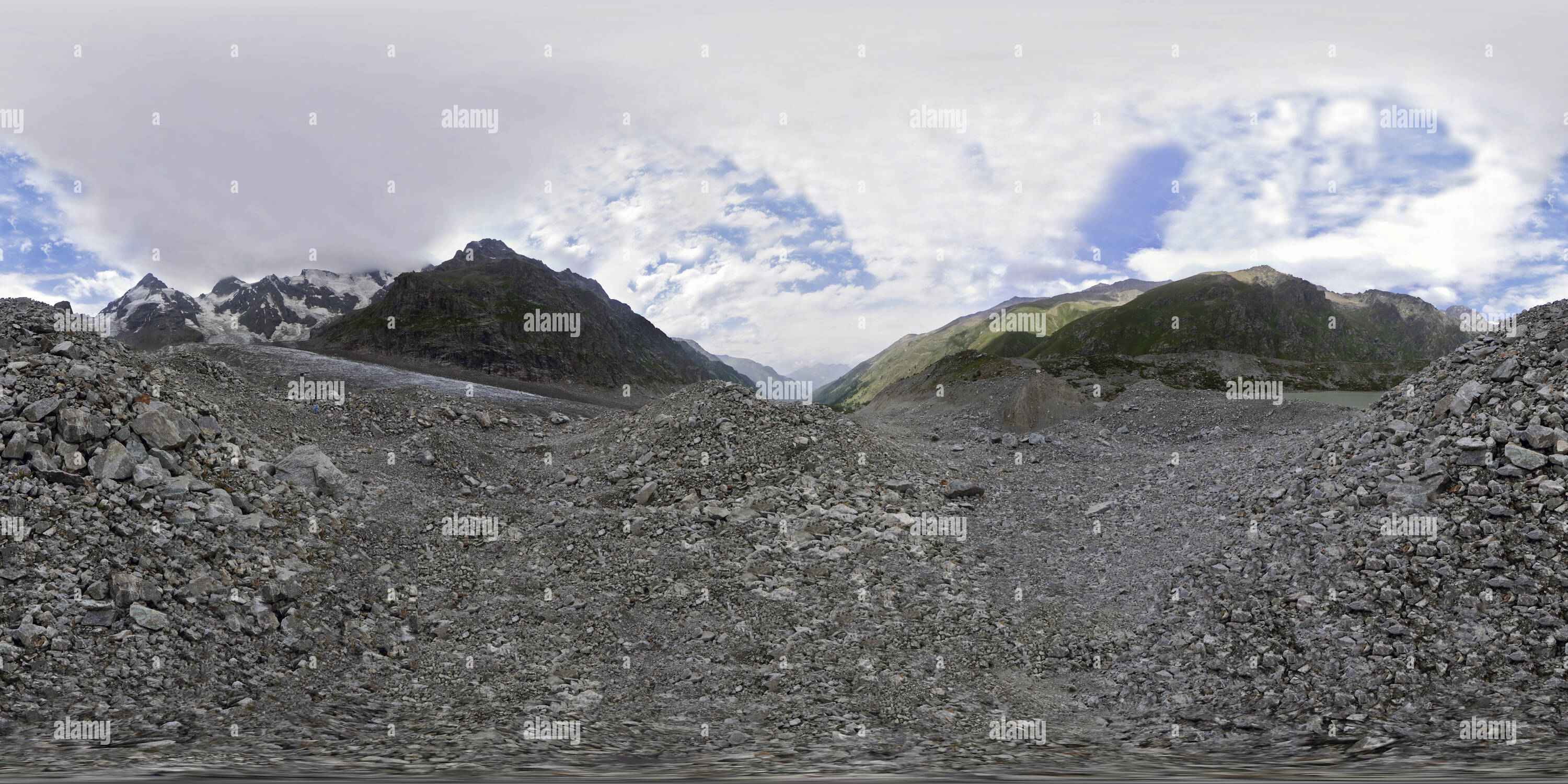 360 degree panoramic view of Bashkara Glacier (Panorama 129 2012/08/05)