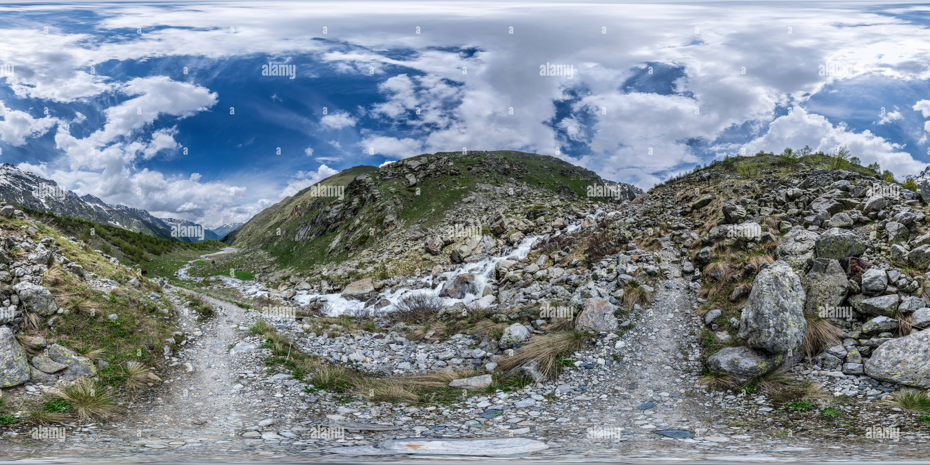 360 degree panoramic view of Adyl-su Gorge (Panorama 313 2015/06/14)