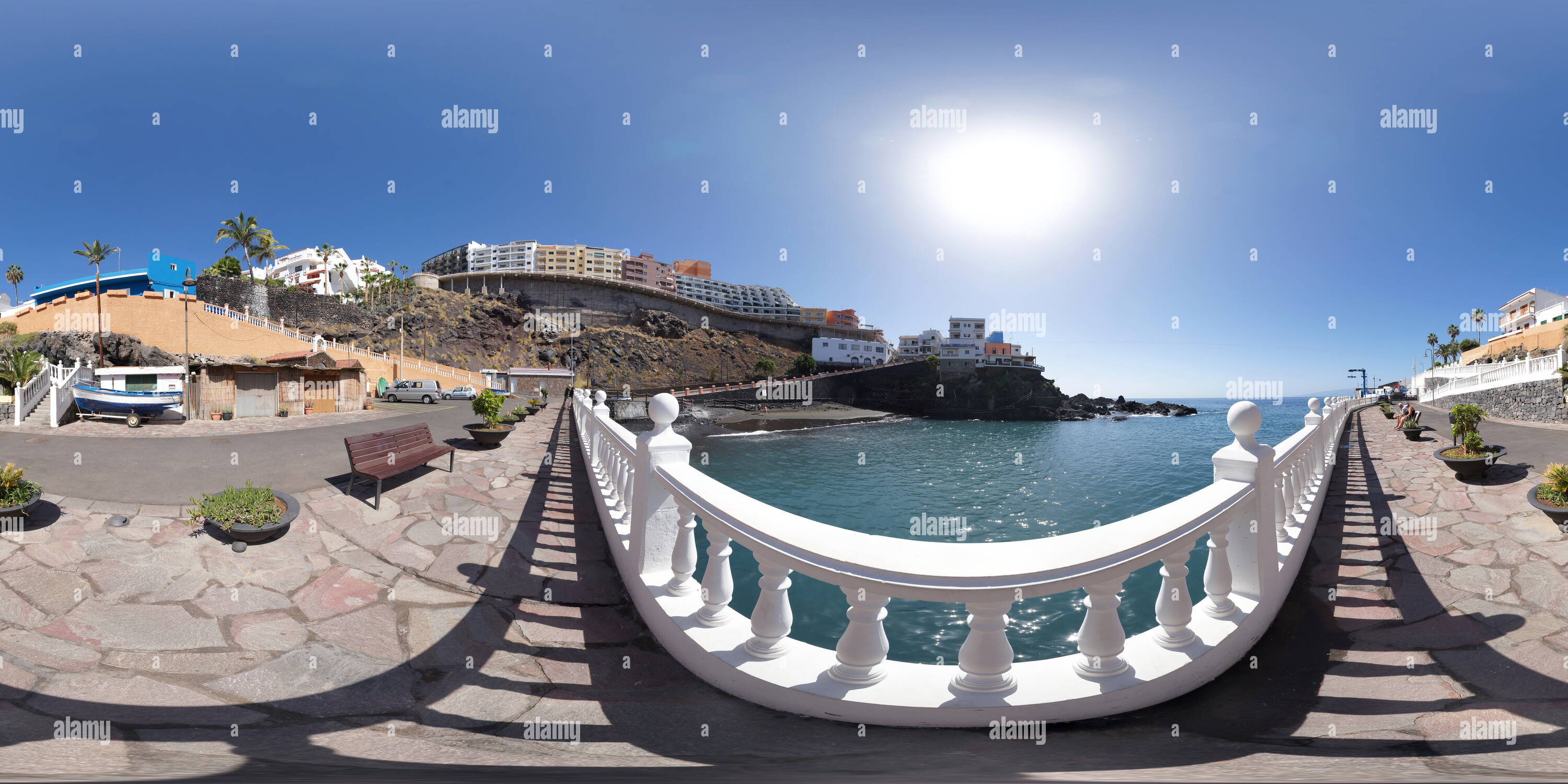 Port Railing 360° view of Spain Tenerife Playa La Arena Port Railing - Alamy