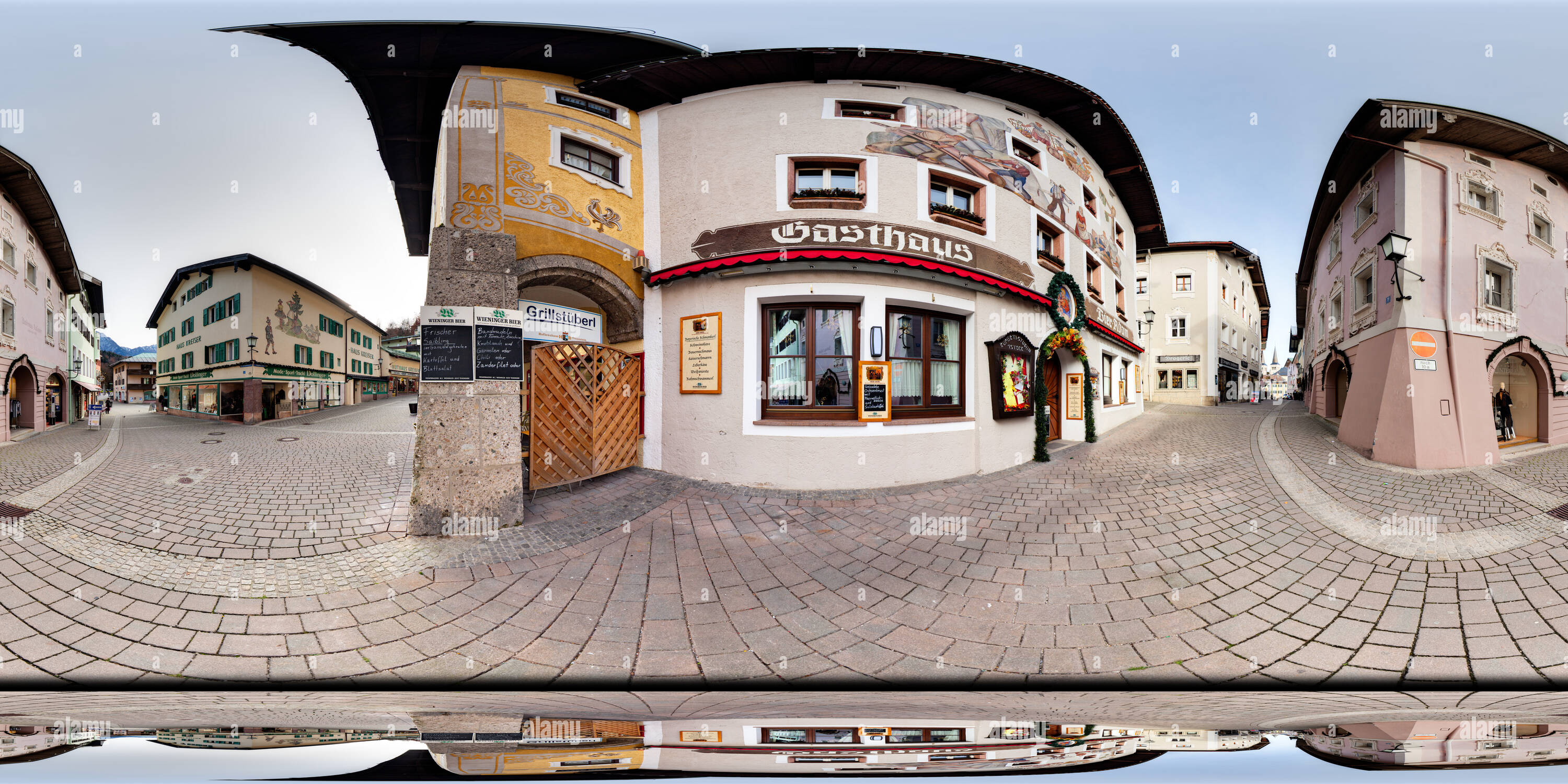 360 degree panoramic view of Berchtesgaden downtown