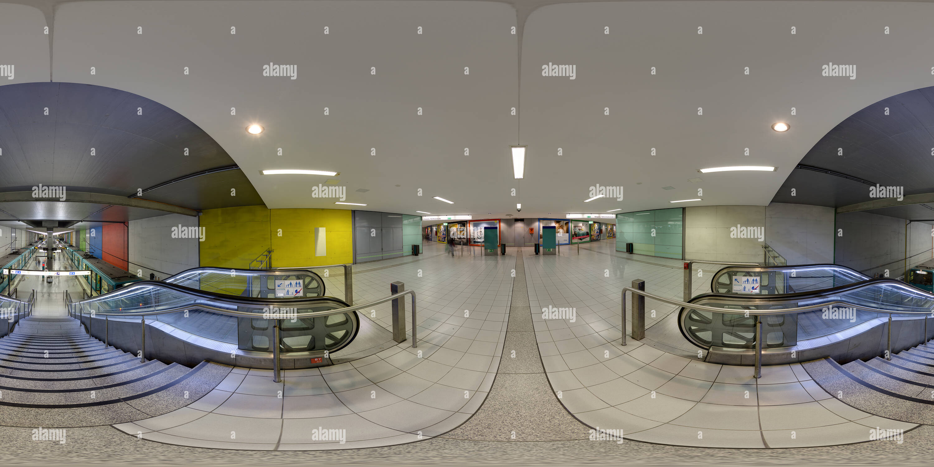 360 degree panoramic view of Metro-station FESTHALLE Frankfurt am Main Germany