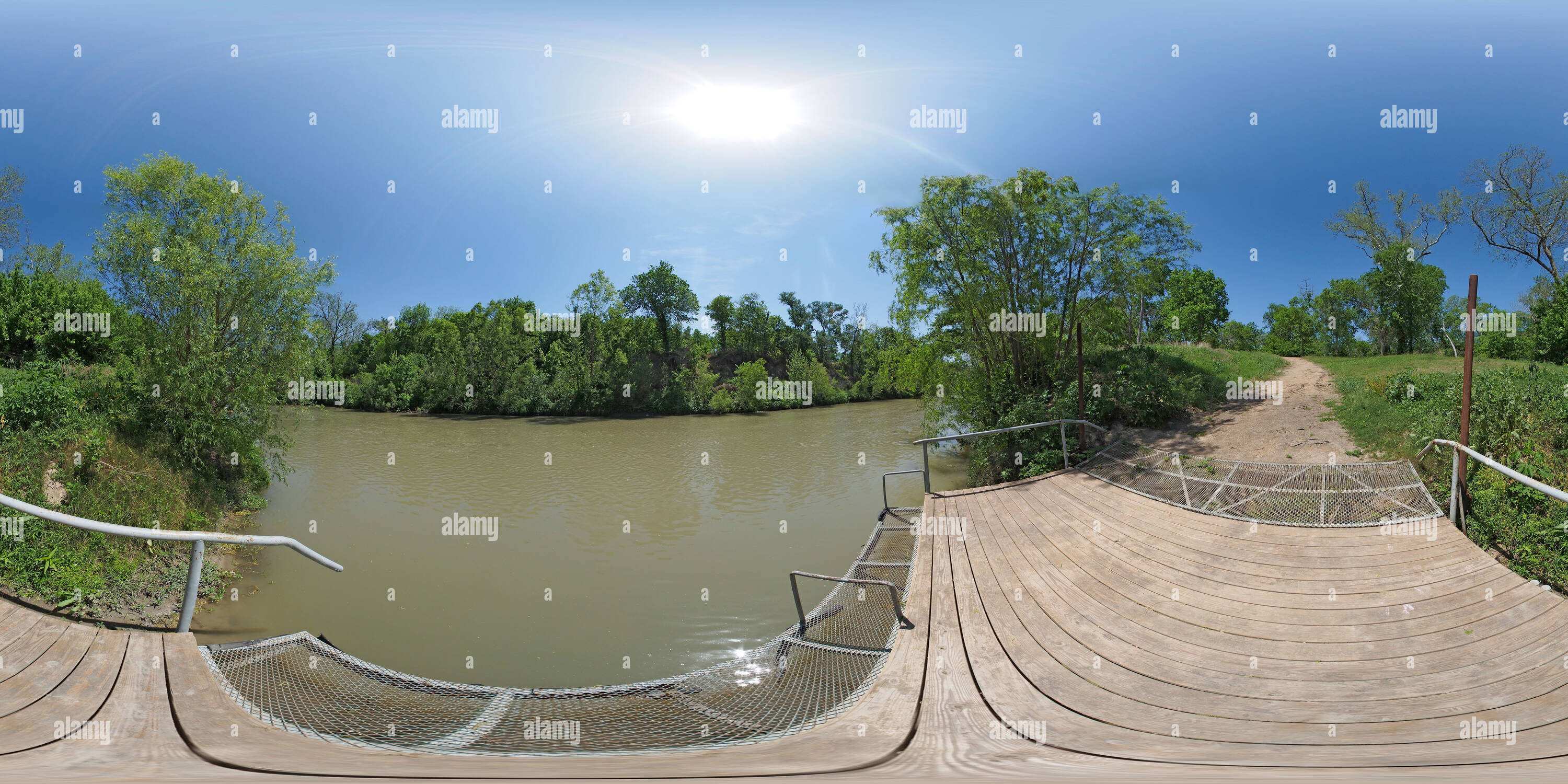 360° view of San Antonio River canoe launch at Goliad State Park Alamy