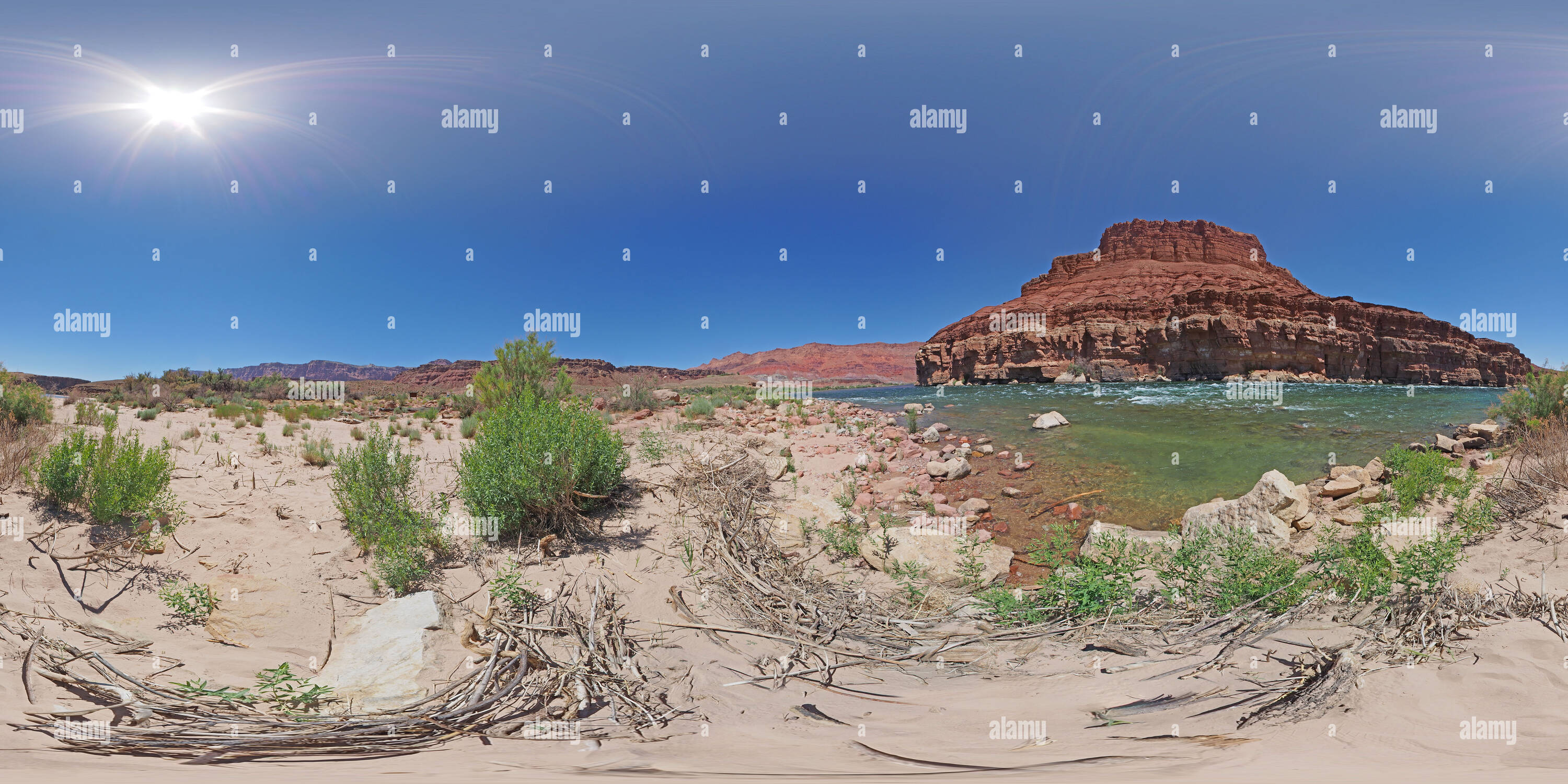 360° view of Paria Riffle on the Colorado River - Alamy