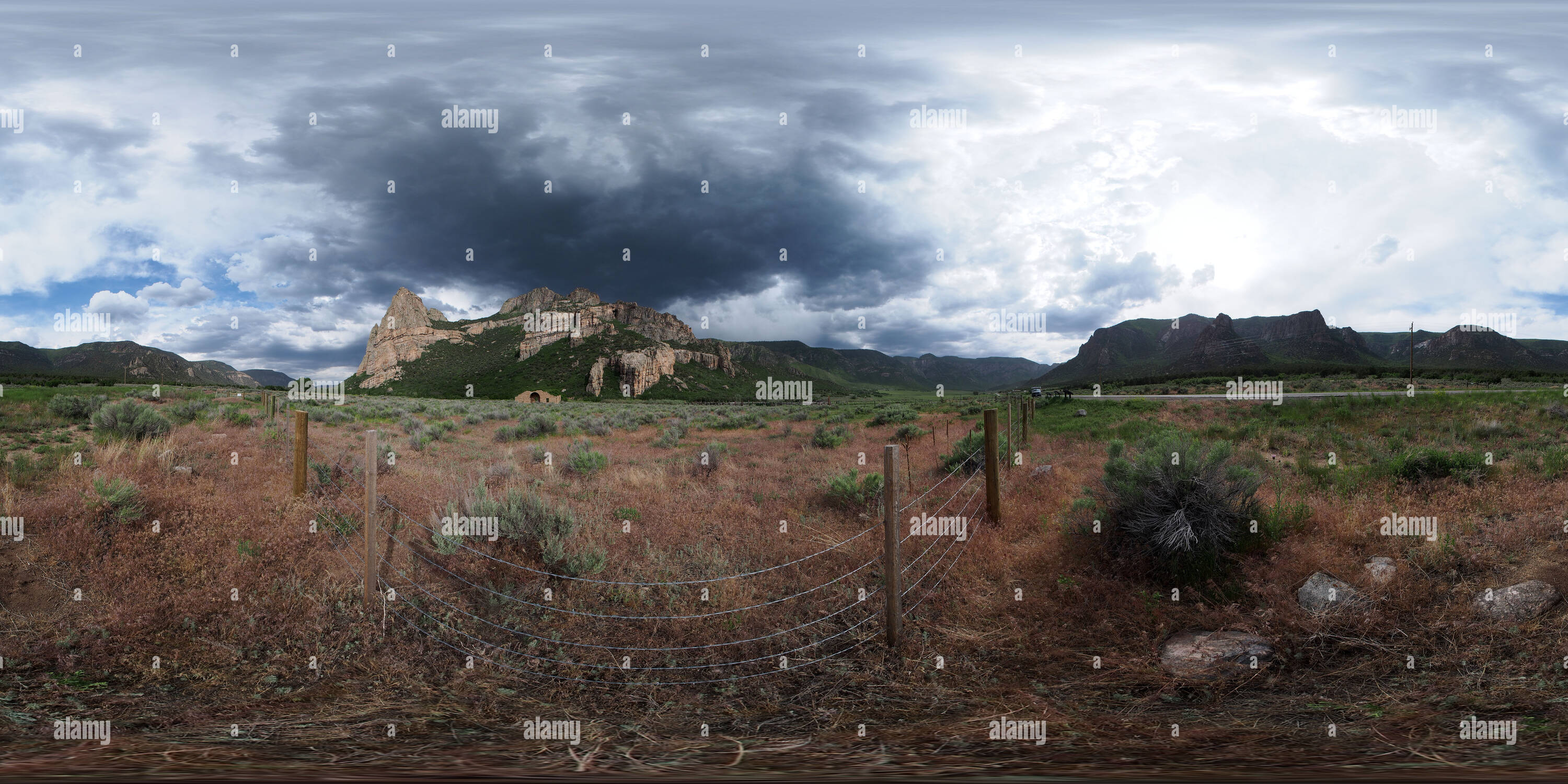 360° view of Thimble Rock and the Driggs Mansion in Unaweep Canyon Alamy