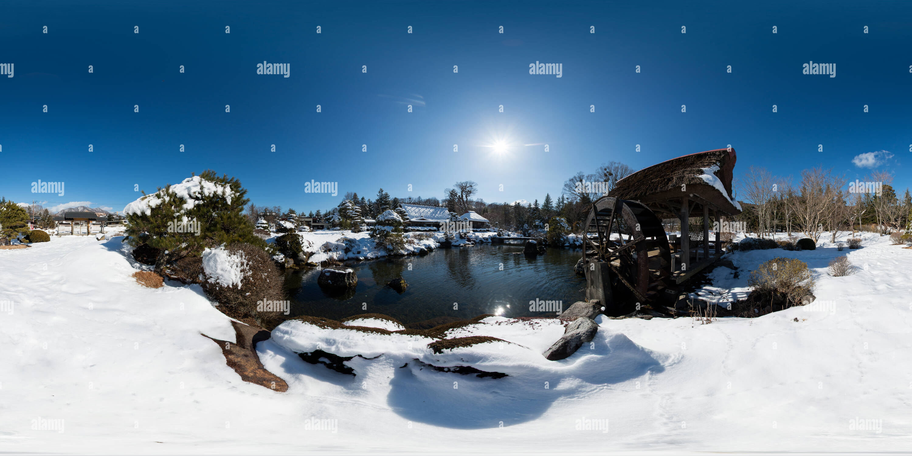 360° view of house of trout in winter Alamy