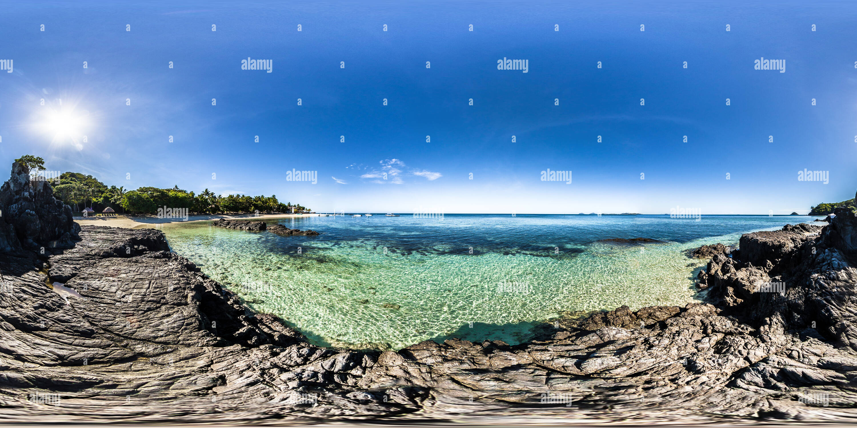 360° view of Tree on the black rock - Bay of Castaway Island Resort ...