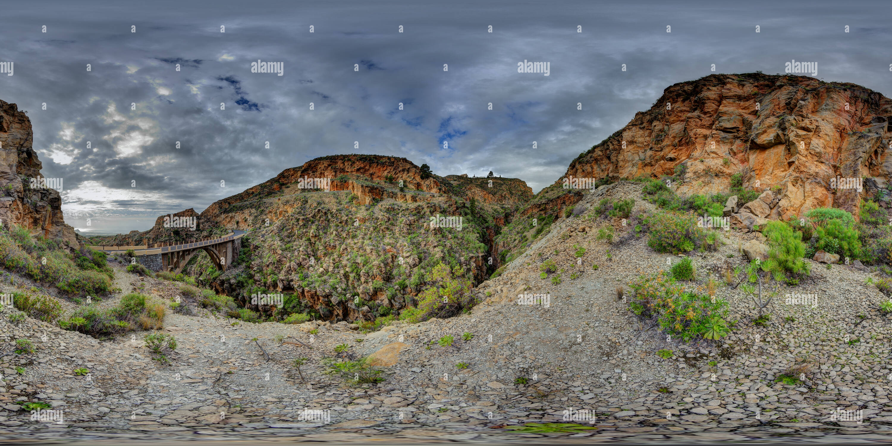 360 degree panoramic view of Barranco de la Orchilla, Tenerife