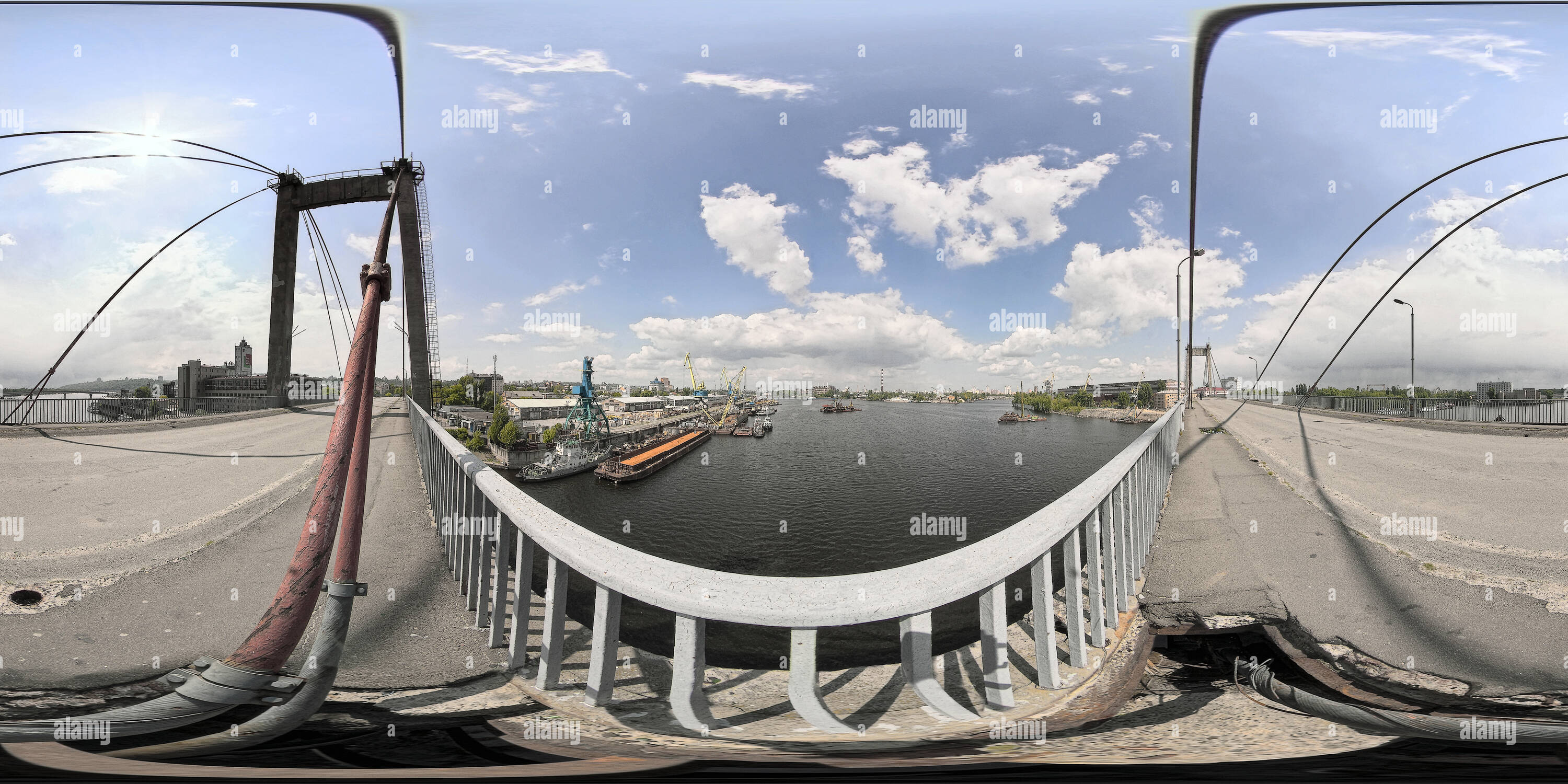 360° view of Bridge to Rybalsky island - Alamy