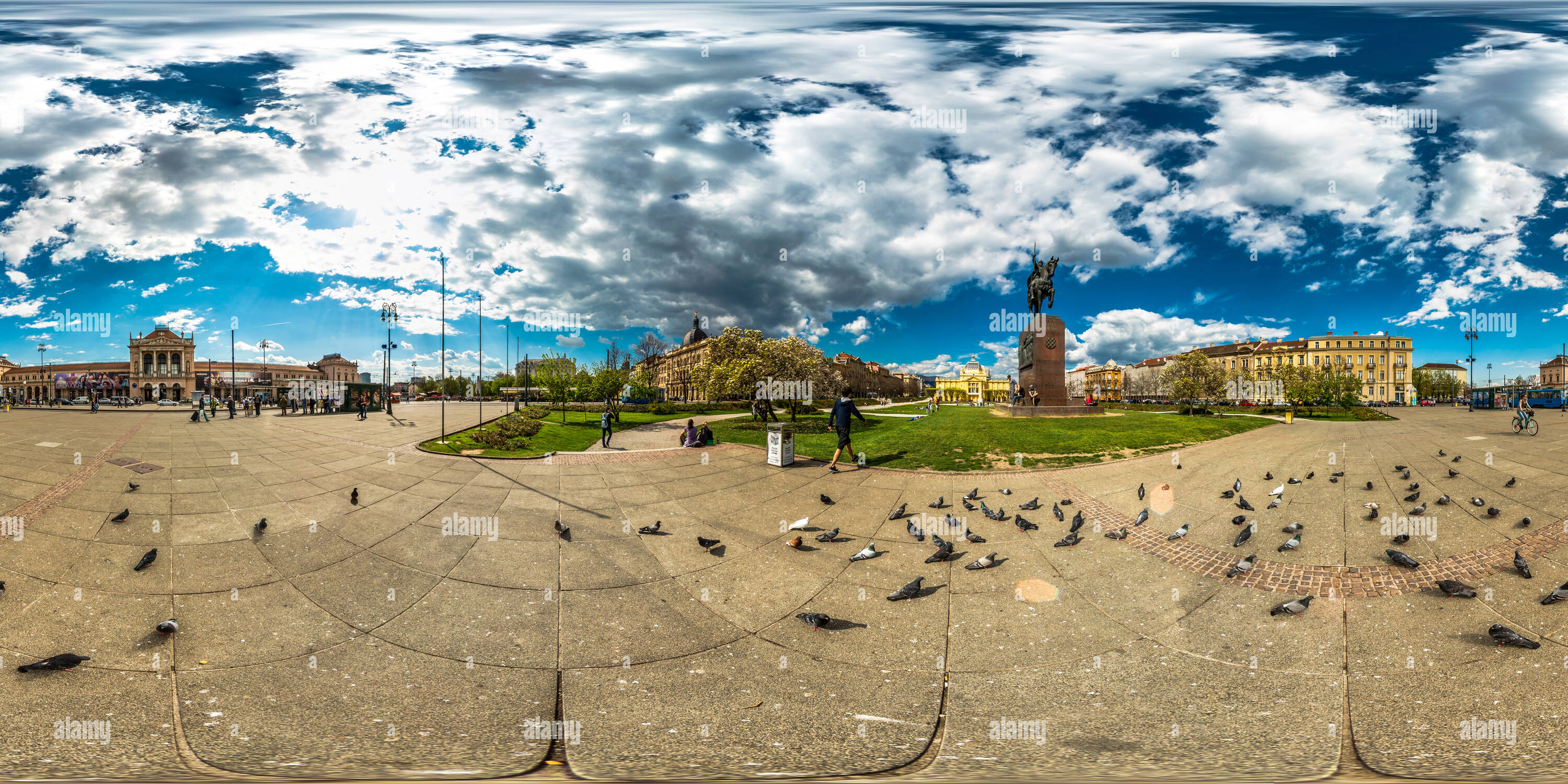 360 degree panoramic view of King Tomislav Square 2015.