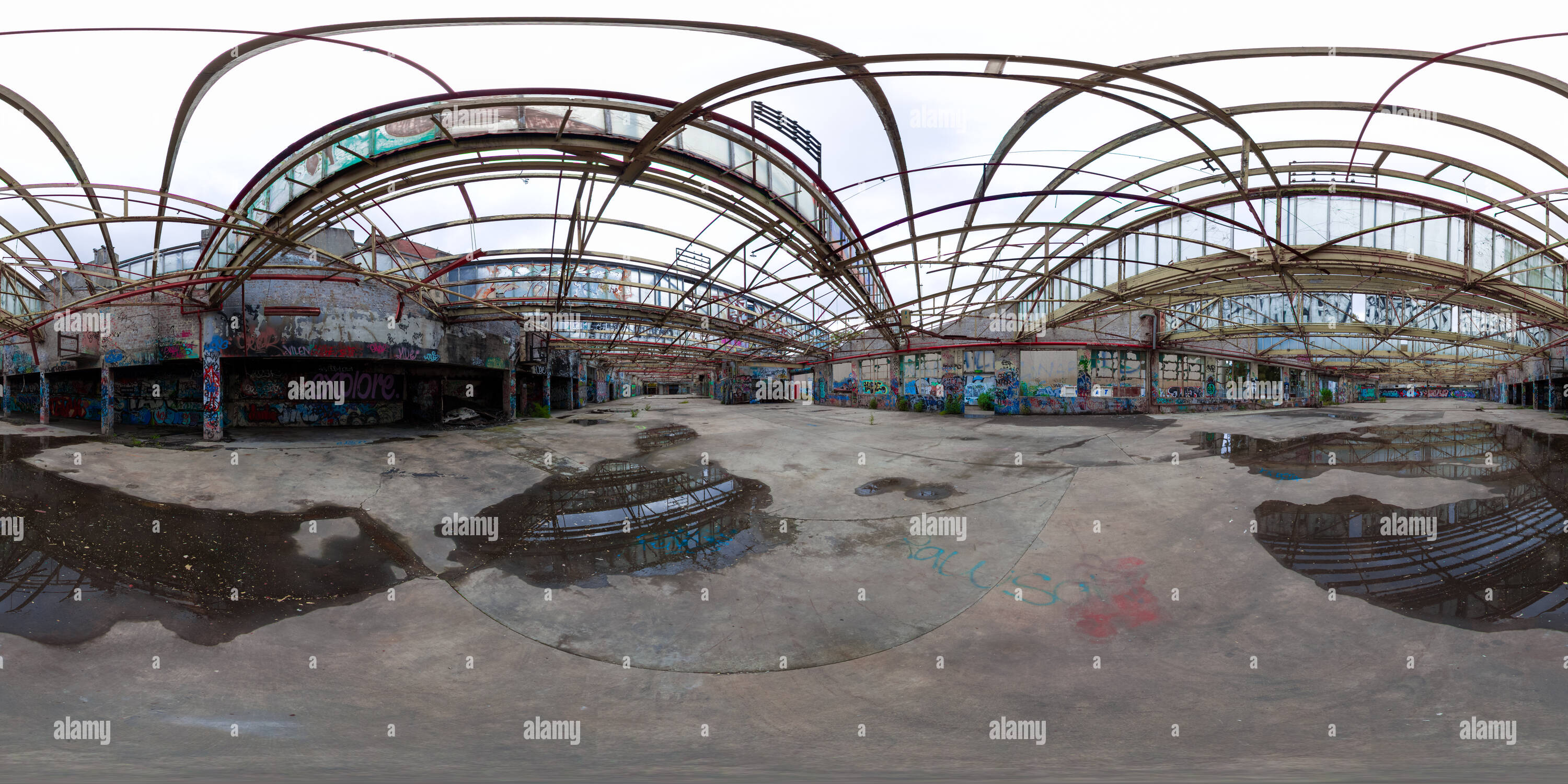 360 degree panoramic view of Abandoned Dunlop Factory Sydney