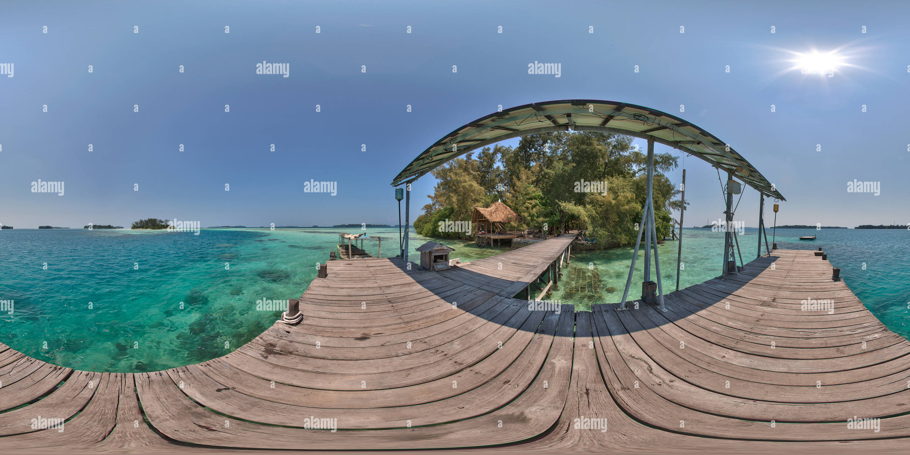 360° view of Tiger Island Pier Alamy