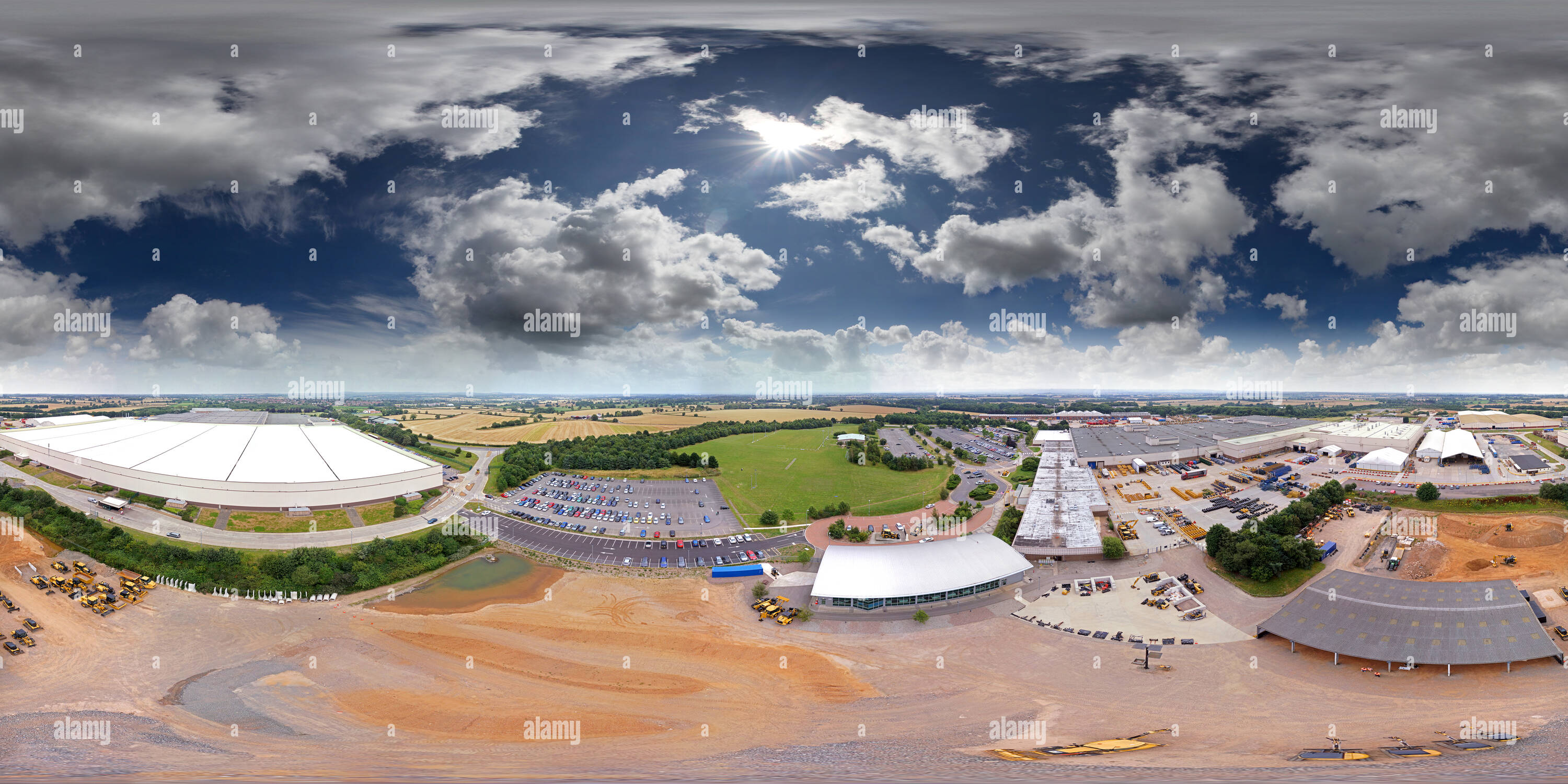 360-view-of-caterpillar-uk-visitor-centre-alamy