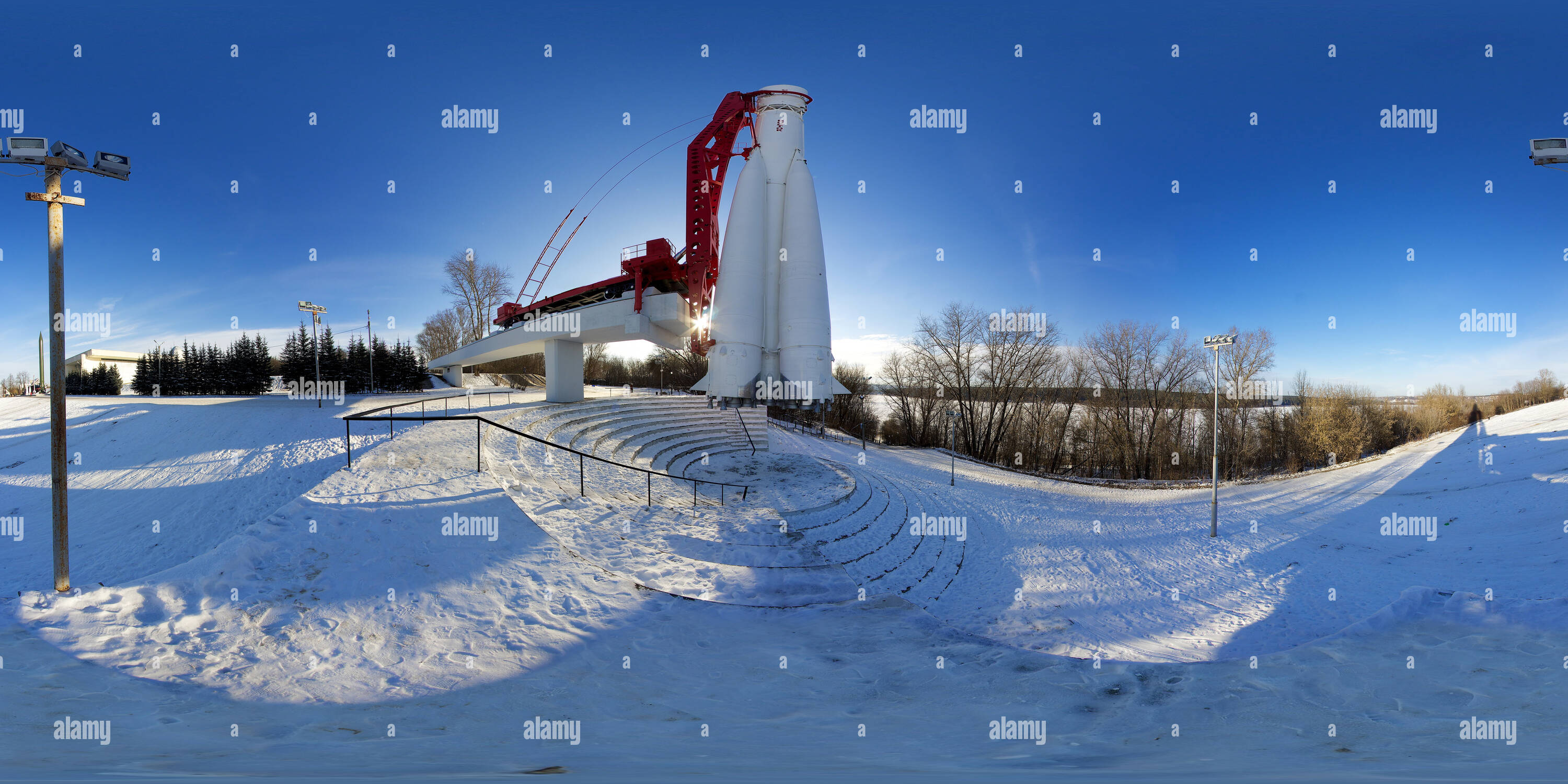 360° view of State Museum of Cosmonautics. KE Tsiolkovsky. Rocket ...