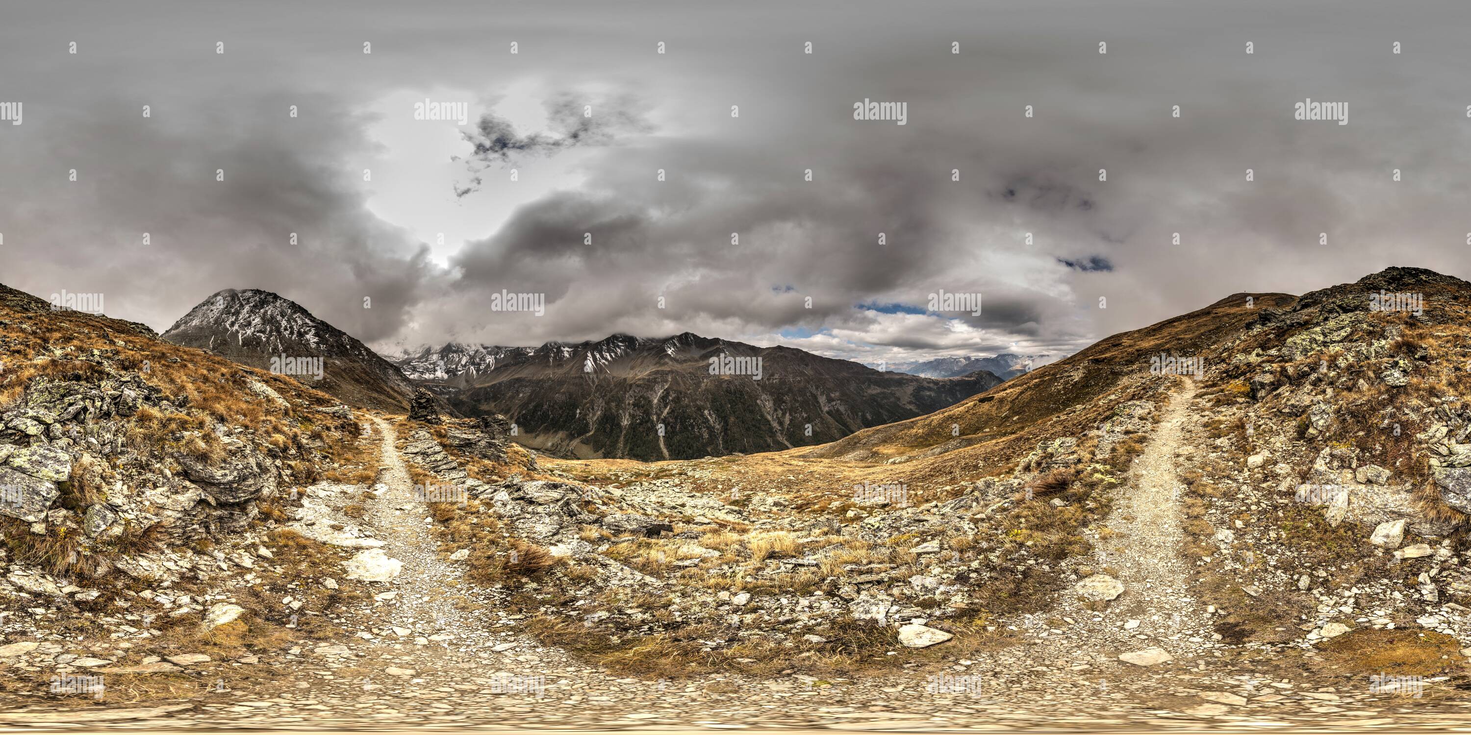 360 degree panoramic view of Suone Heido Bistine Pass 1 Switzerland