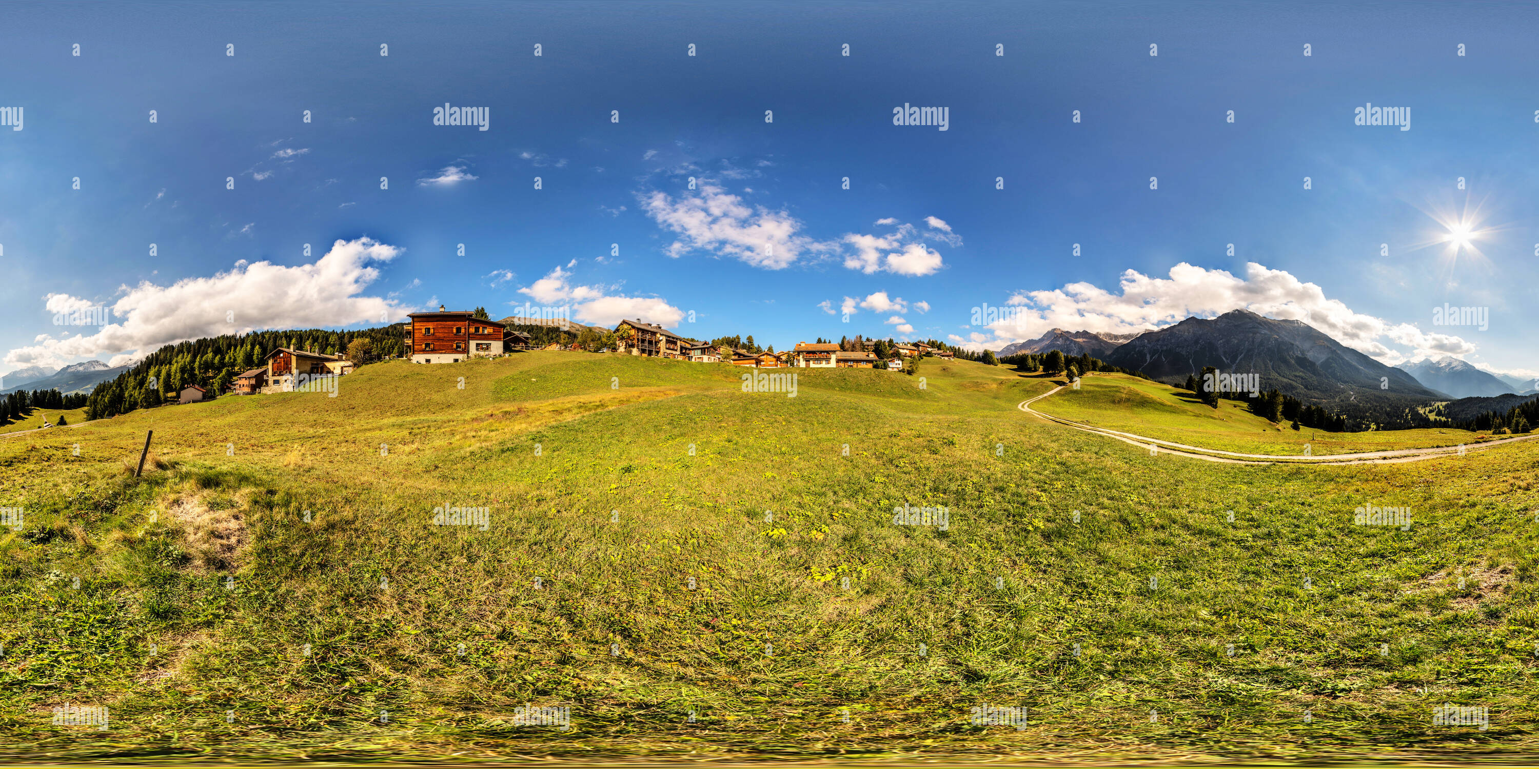 360 degree panoramic view of Sporz Grisons Switzerland