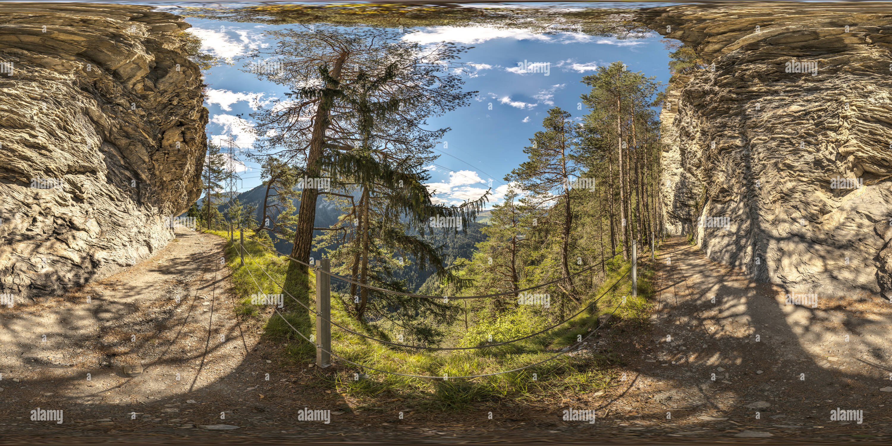 360 degree panoramic view of Schyn Gorge 6 Grisons Switzerland
