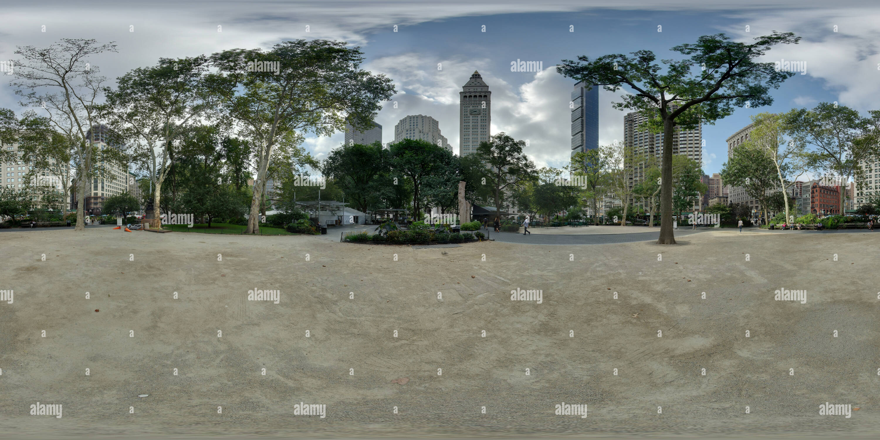 360 degree panoramic view of Madison Square Park, Flatiron District