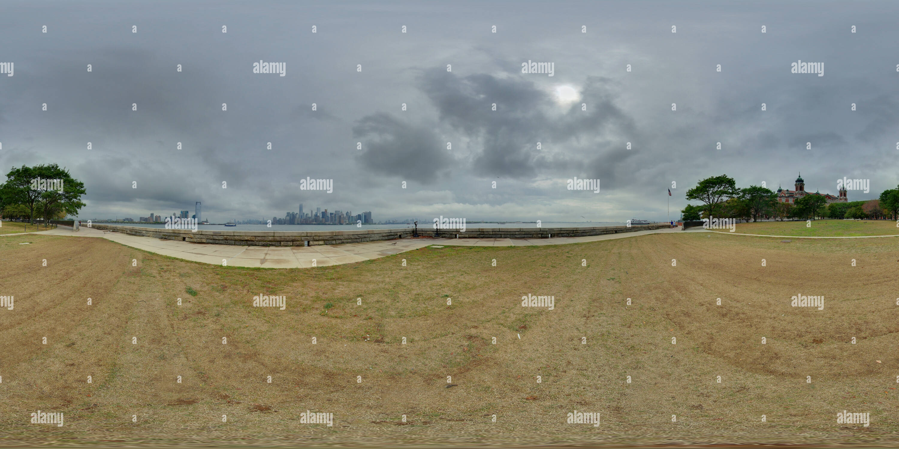 360 degree panoramic view of Ellis Island, New Jersey