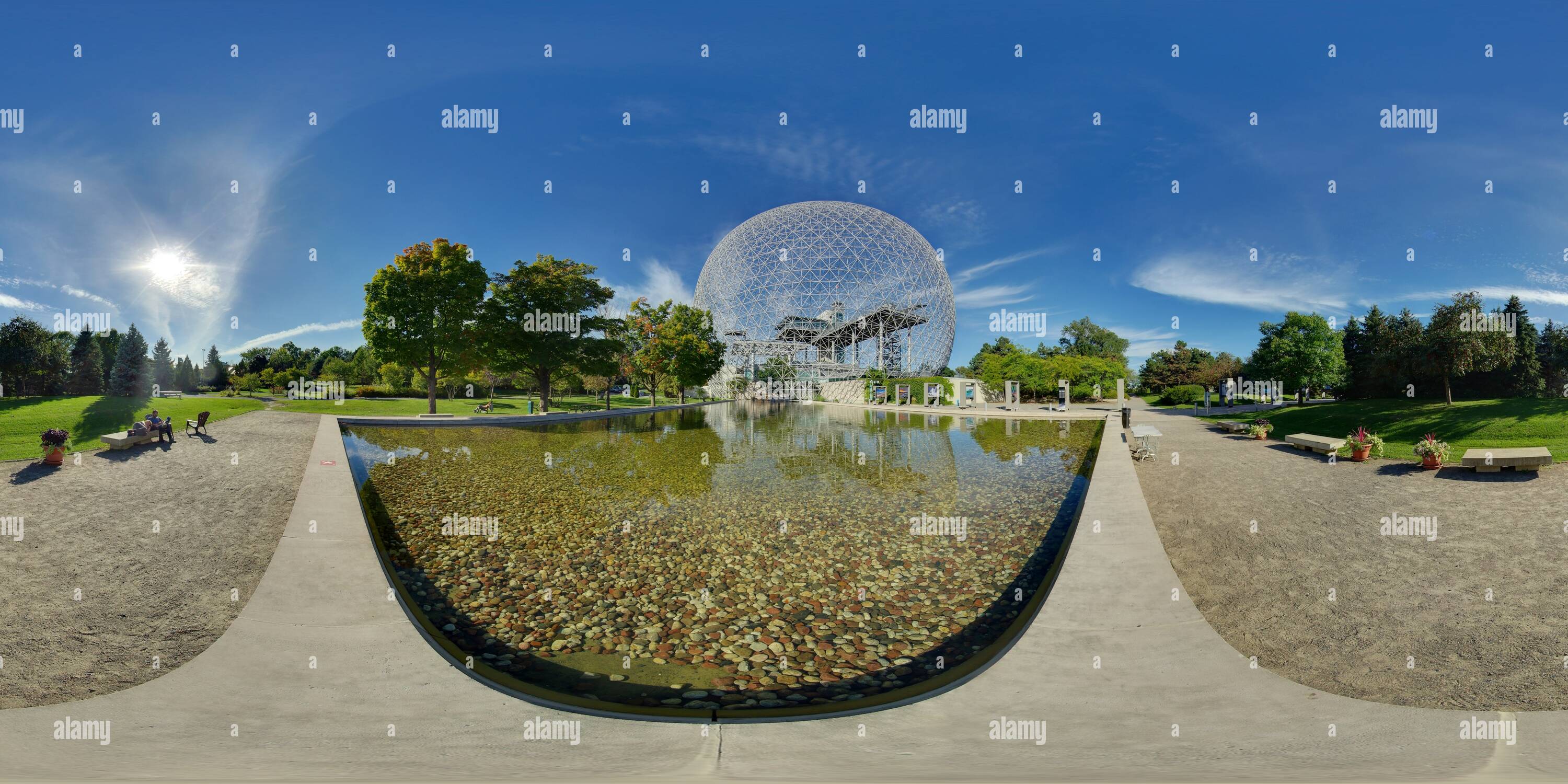 360 degree panoramic view of Montreal Biosphere