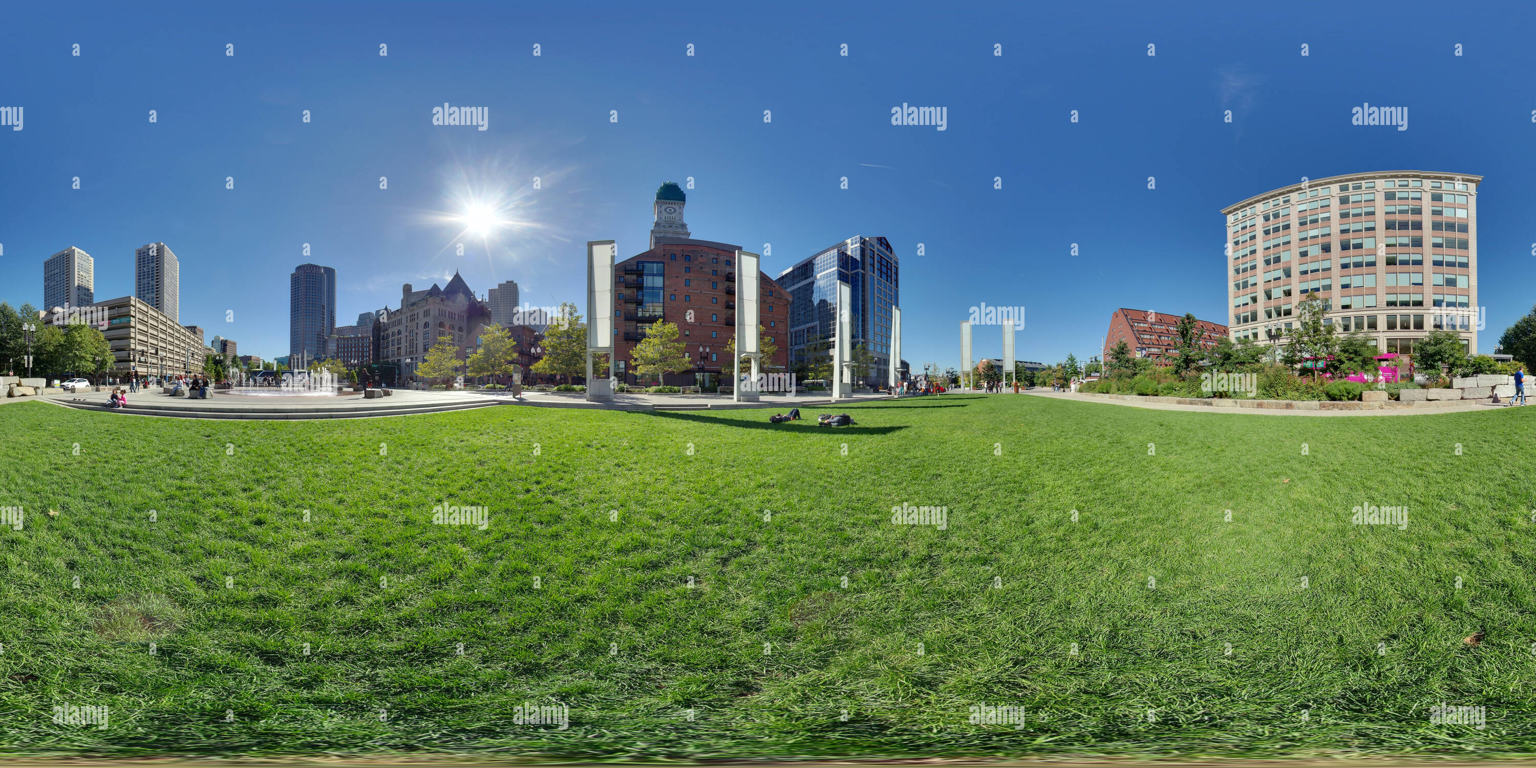 360 degree panoramic view of Rose Kennedy Greenway