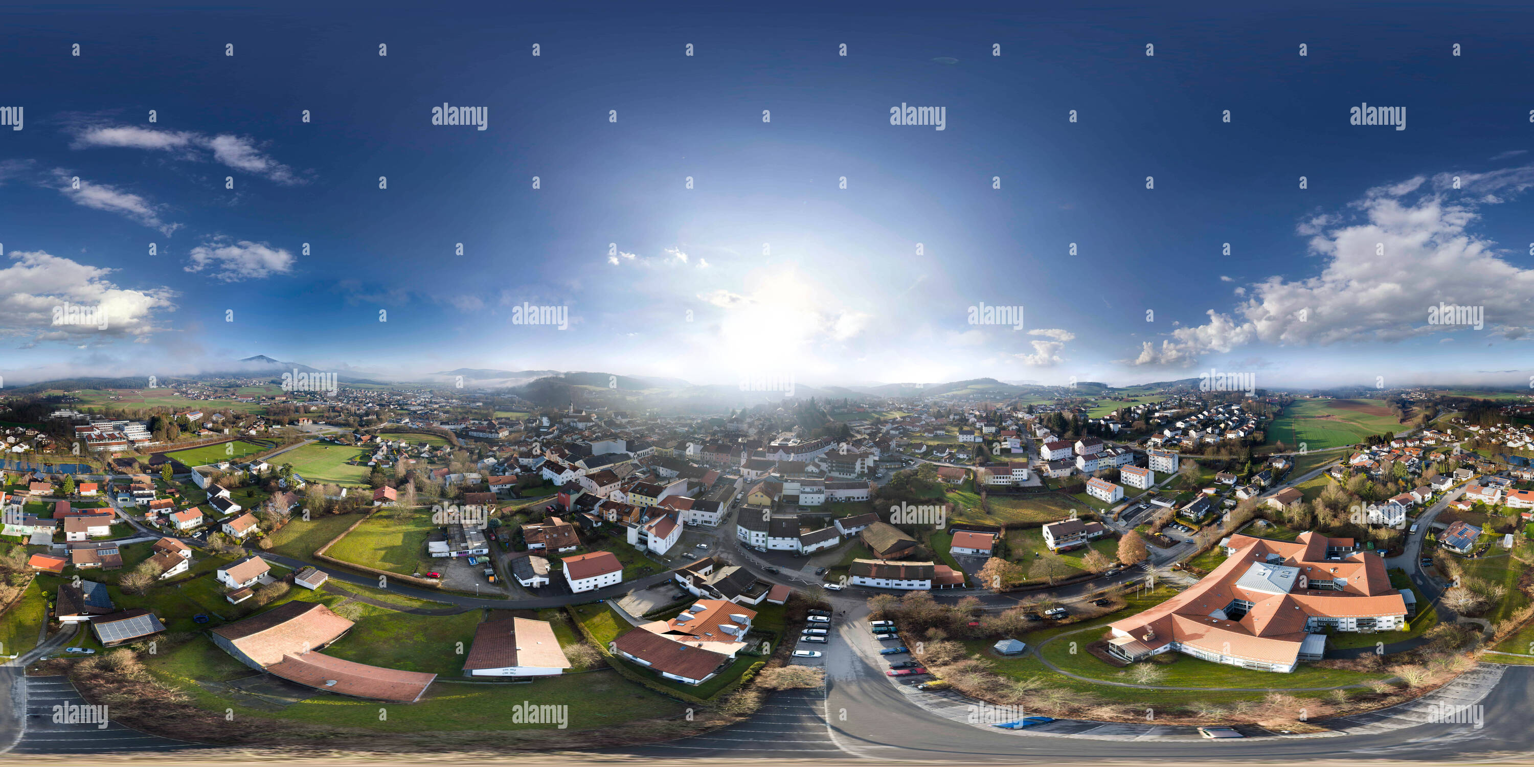 360 degree panoramic view of City of Bad Koetzting,DEC 2015, Aerial View