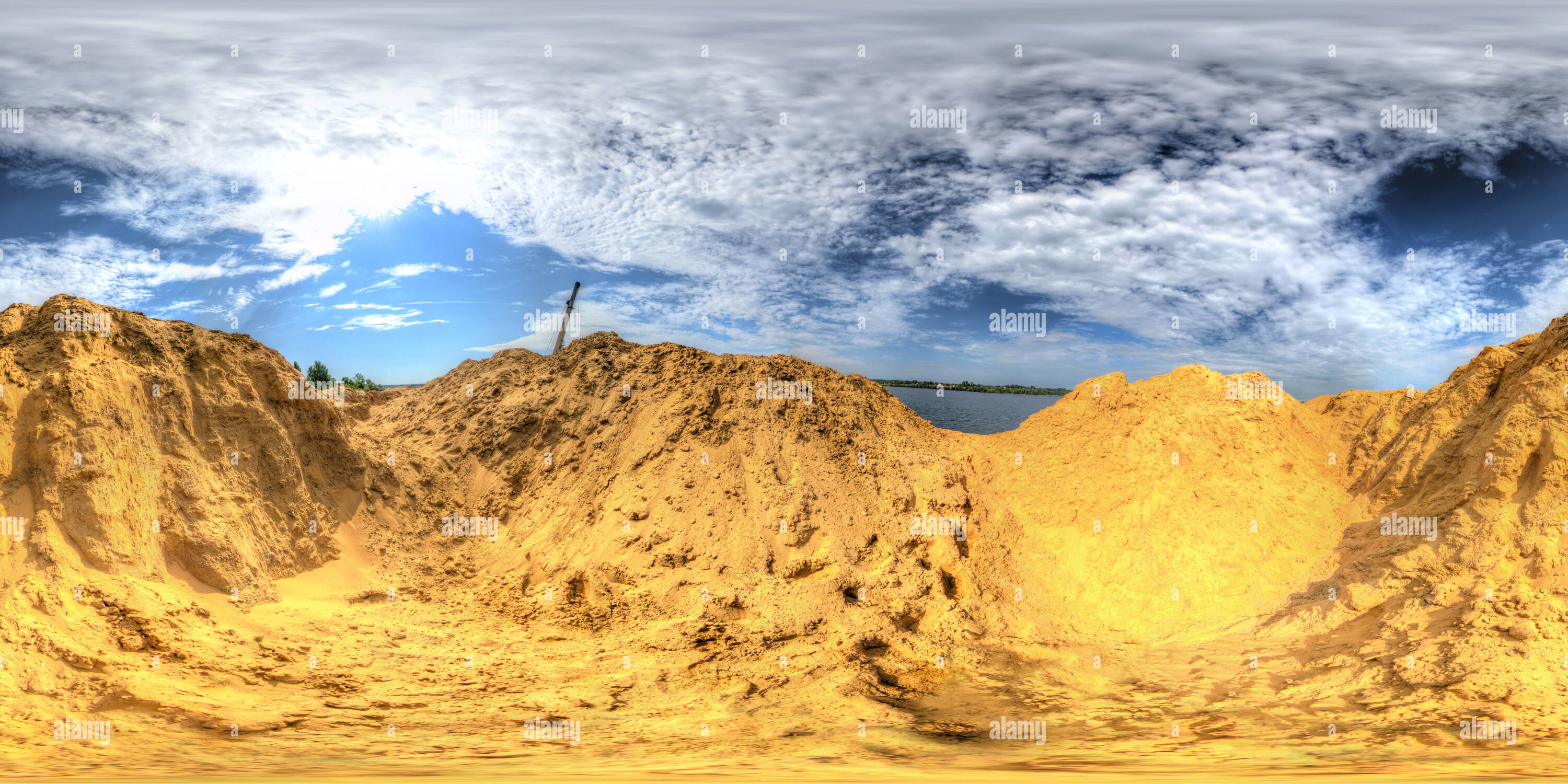 360° view of Inside the sand dunes on the Volga river - Alamy