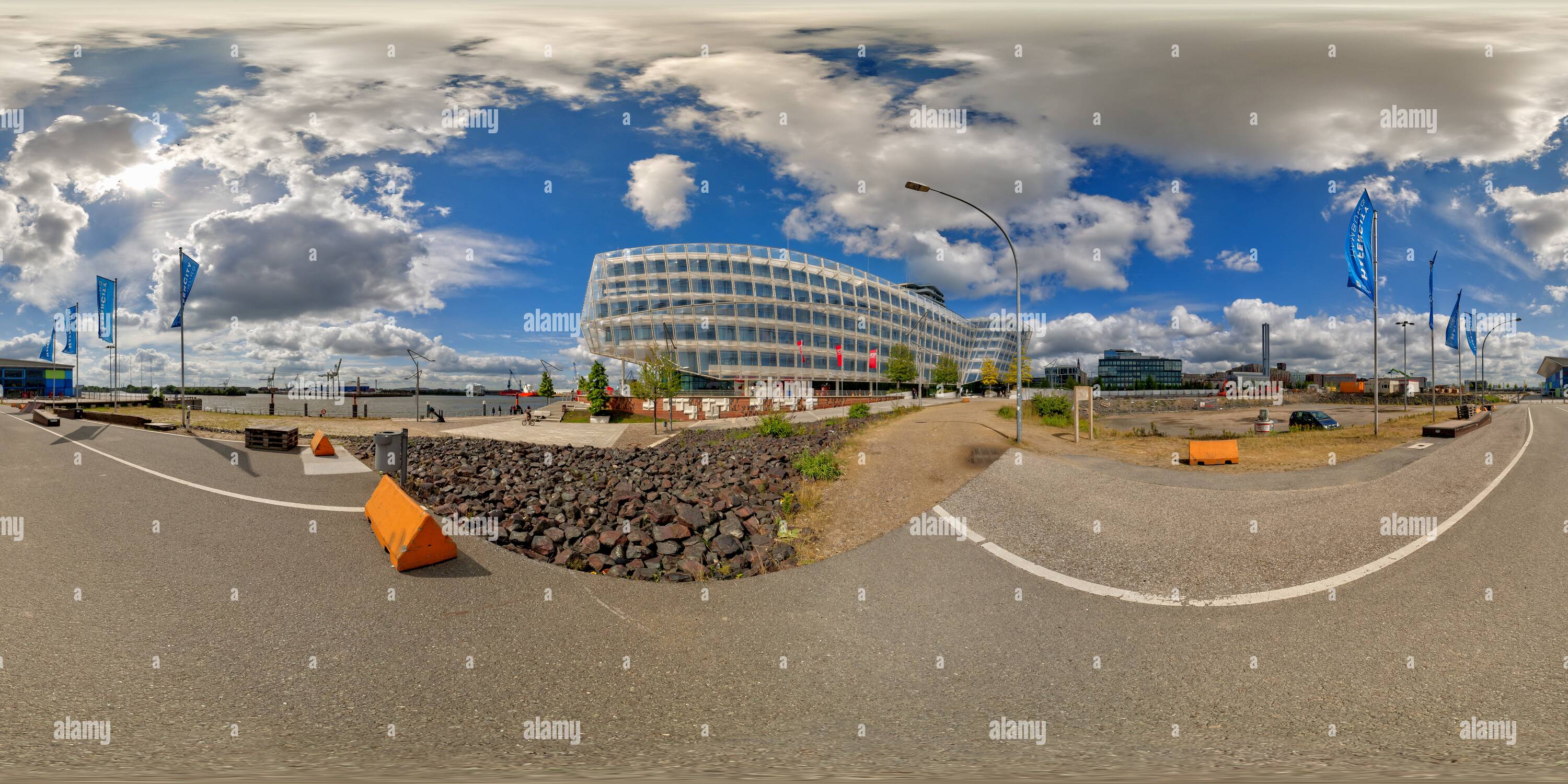 360 degree panoramic view of Hamburg Strandkai