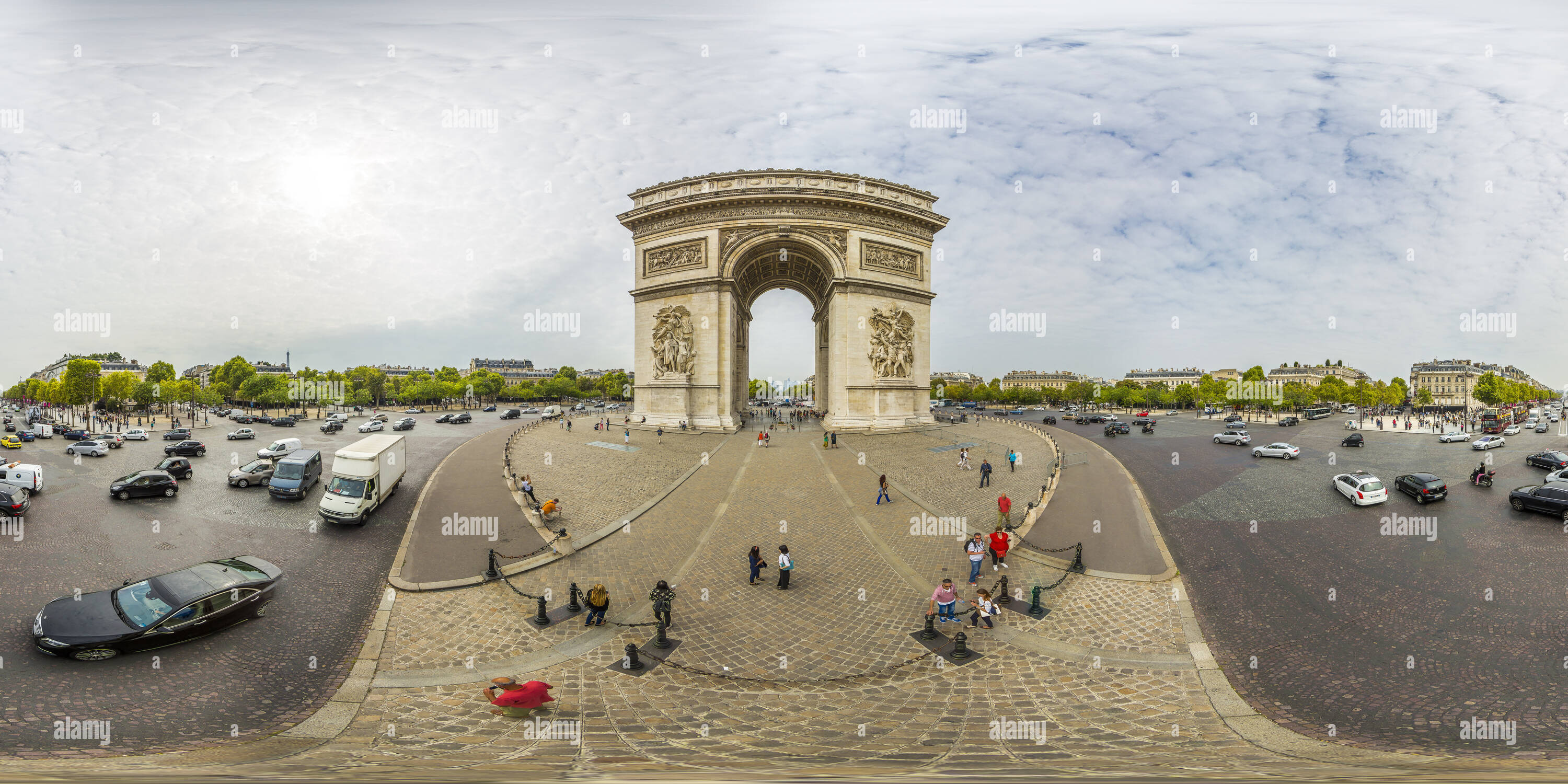 360° view of Arc De Triomphe Place Charles De Gaulle Paris France Xi