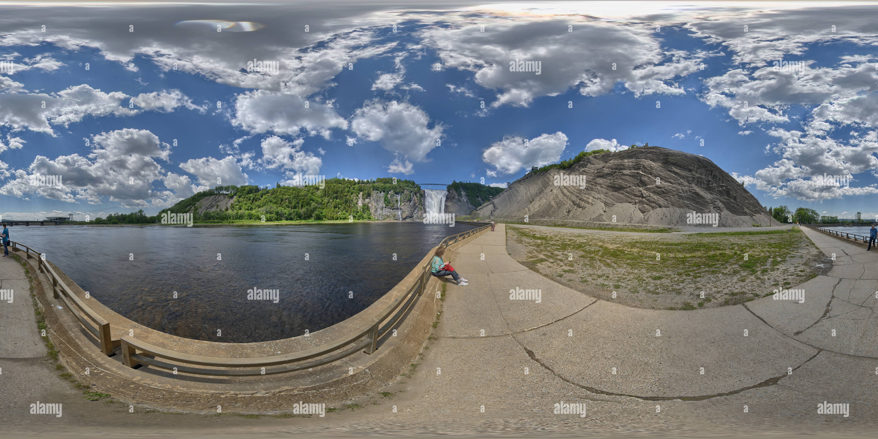 360 degree panoramic view of Montmorency Fall Park - Sidewalk