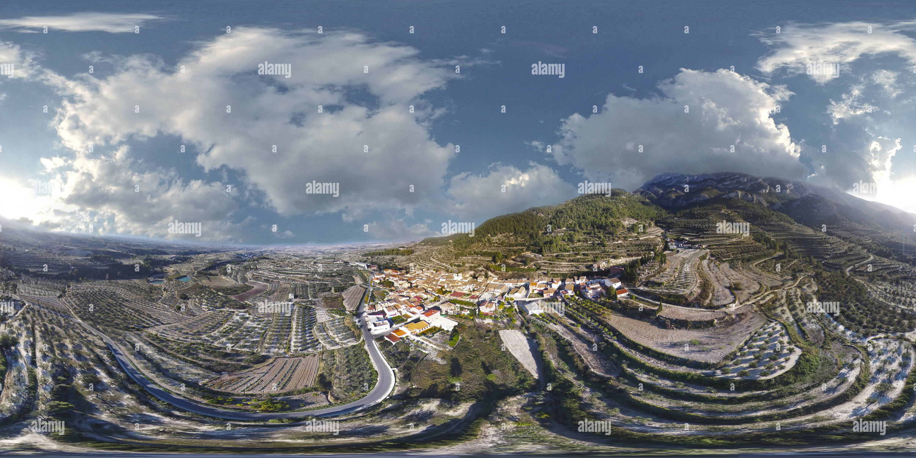360 degree panoramic view of Beniatjar, Valencia Spain